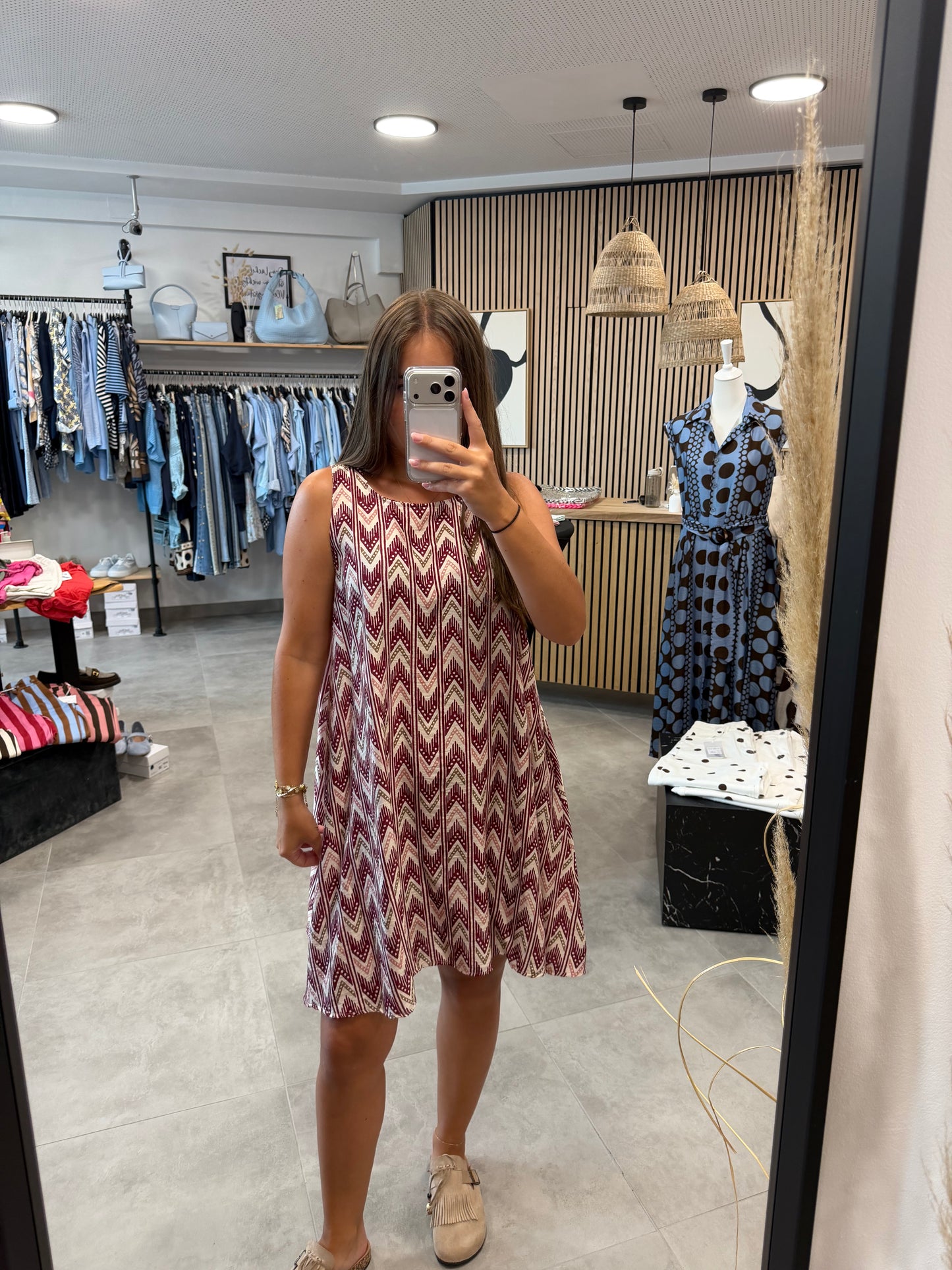 Kleid A-Print "Rot"