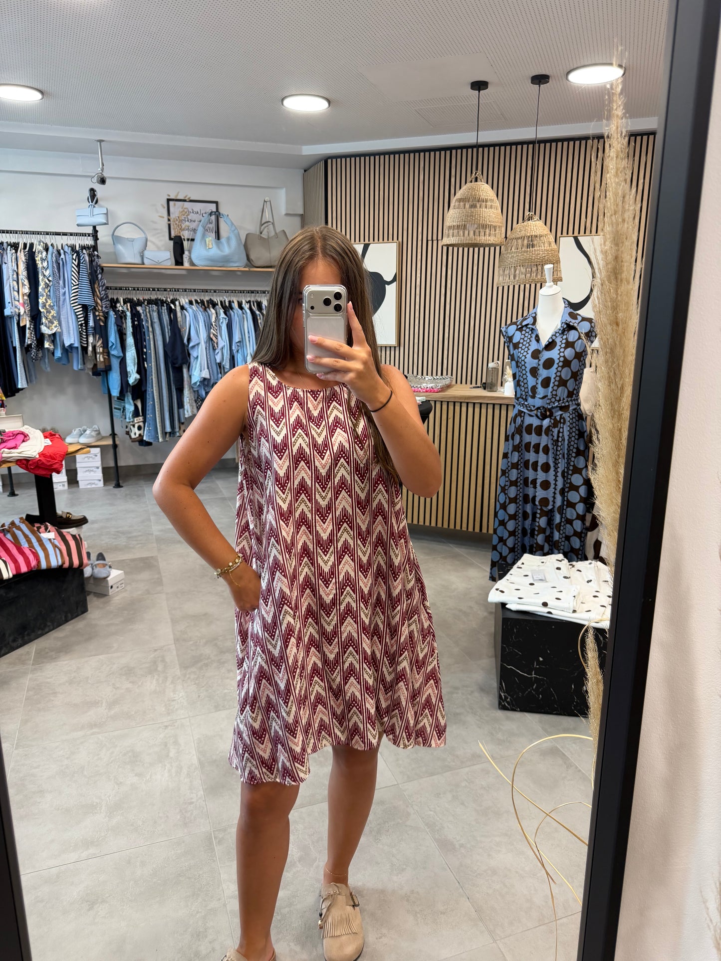 Kleid A-Print "Rot"