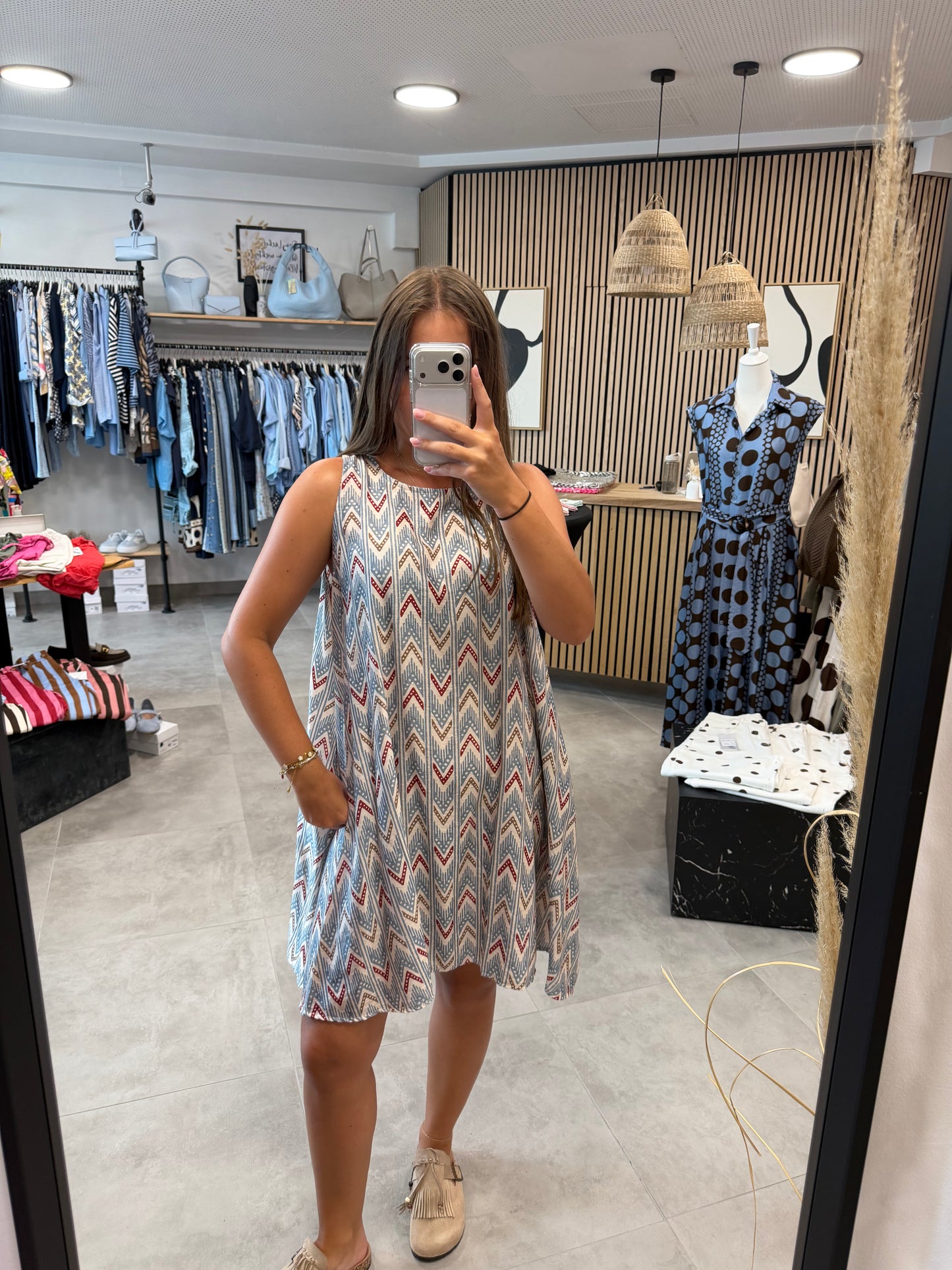 Kleid "A-Print" Blau