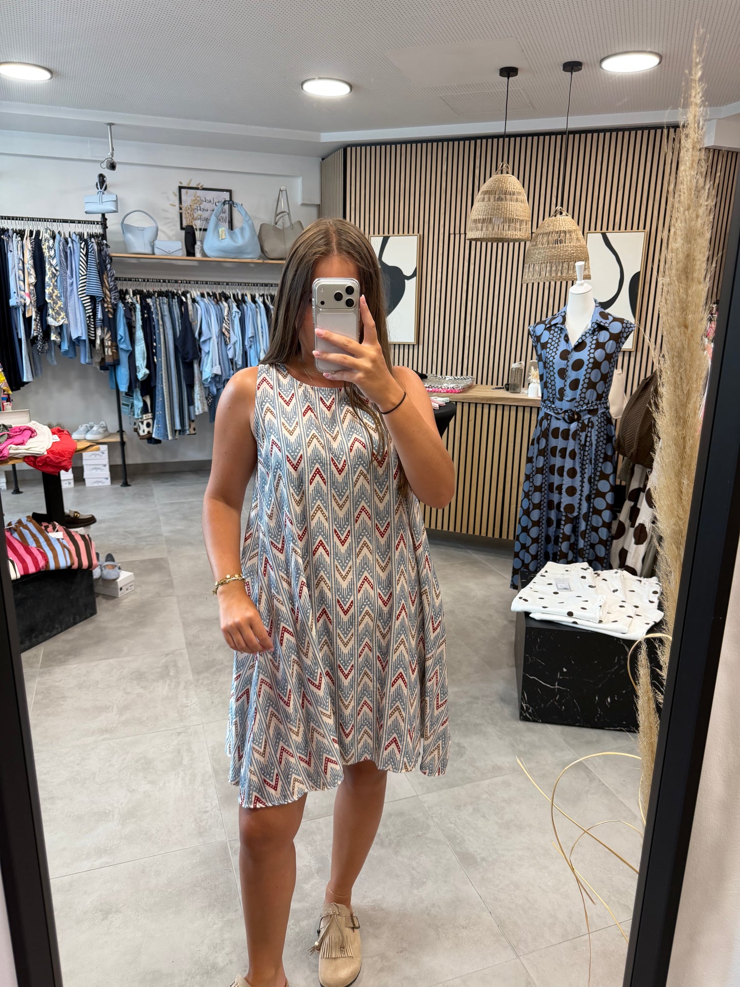Kleid "A-Print" Blau