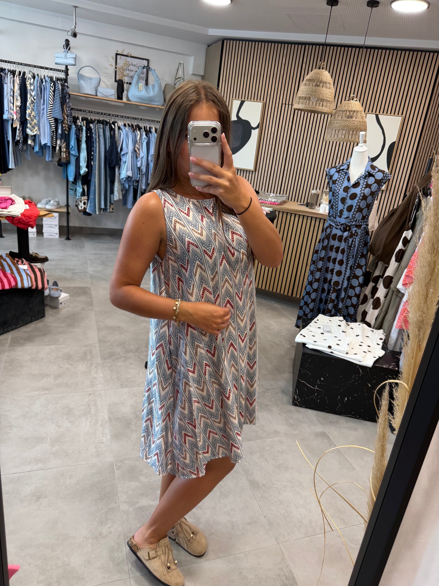 Kleid "A-Print" Blau