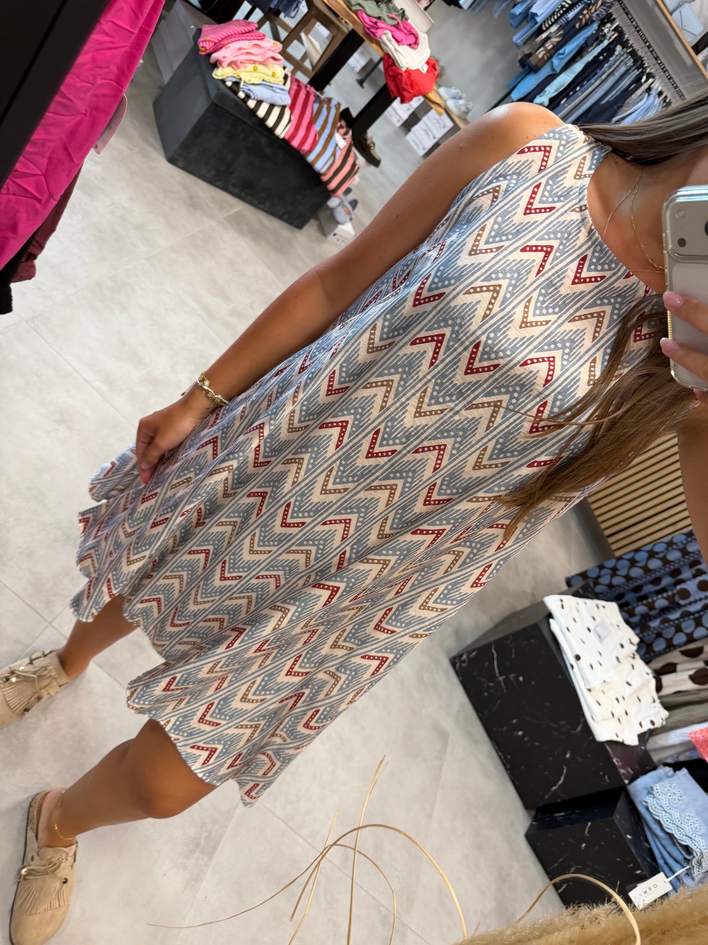 Kleid "A-Print" Blau