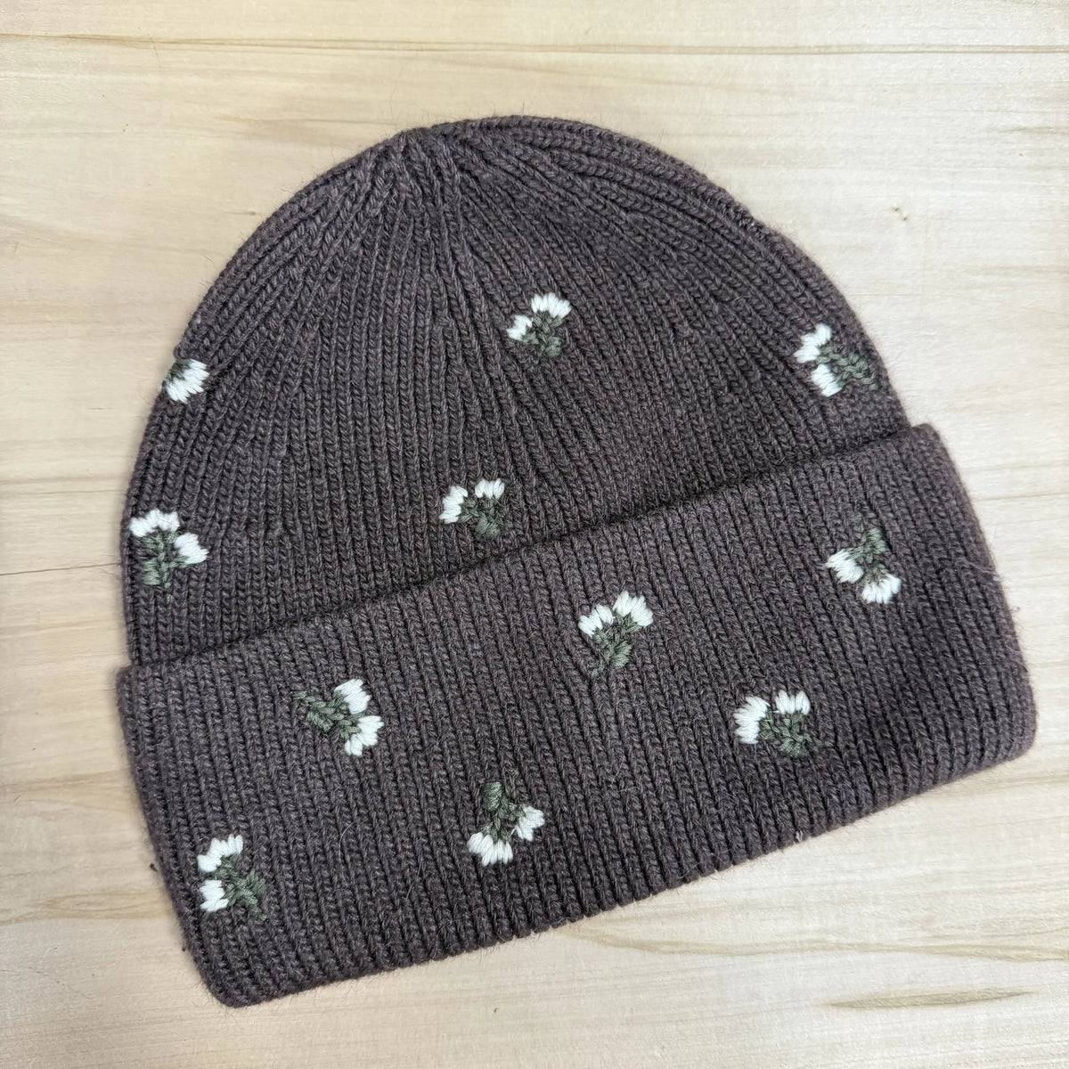 Beanie "Flora" Dunkelbraun