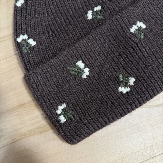 Beanie "Flora" Dunkelbraun