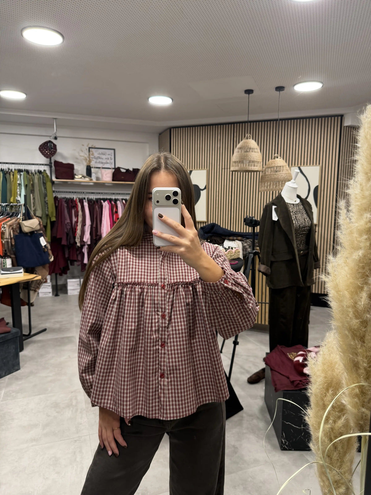 Bluse "Countryline" Rot