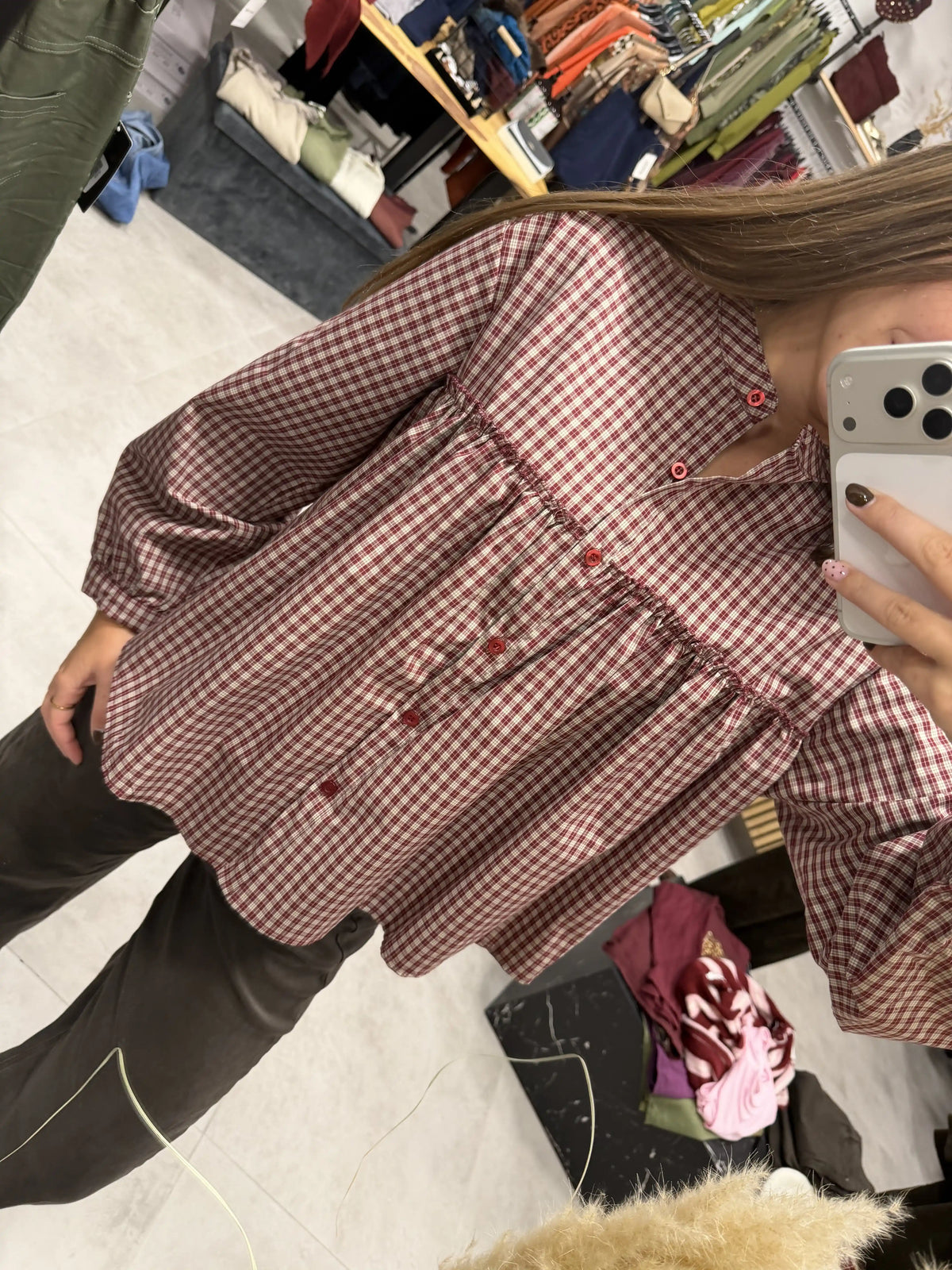 Bluse "Countryline" Rot