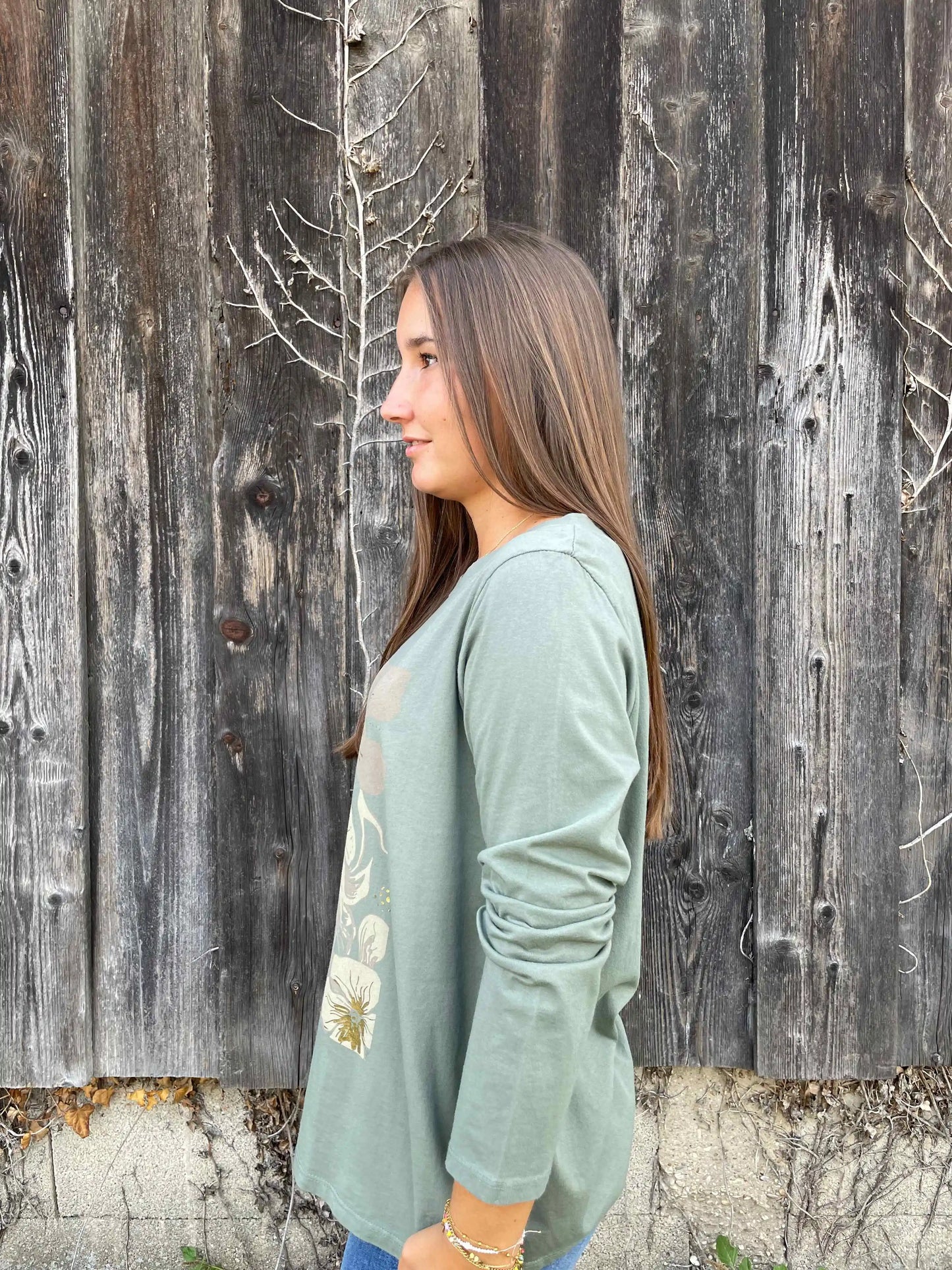 Langarmshirt "Floraly" Olivegrün