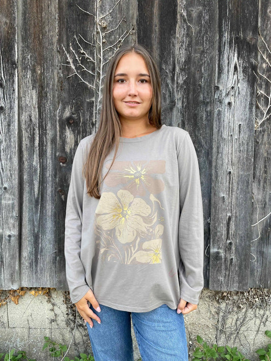 Langarmshirt "Floraly" Taupe