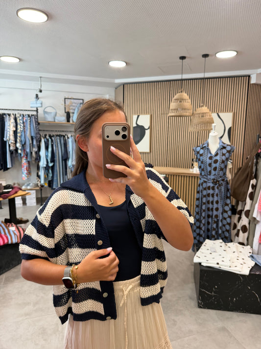 Bluse "Skyline Knit" Dunkelblau