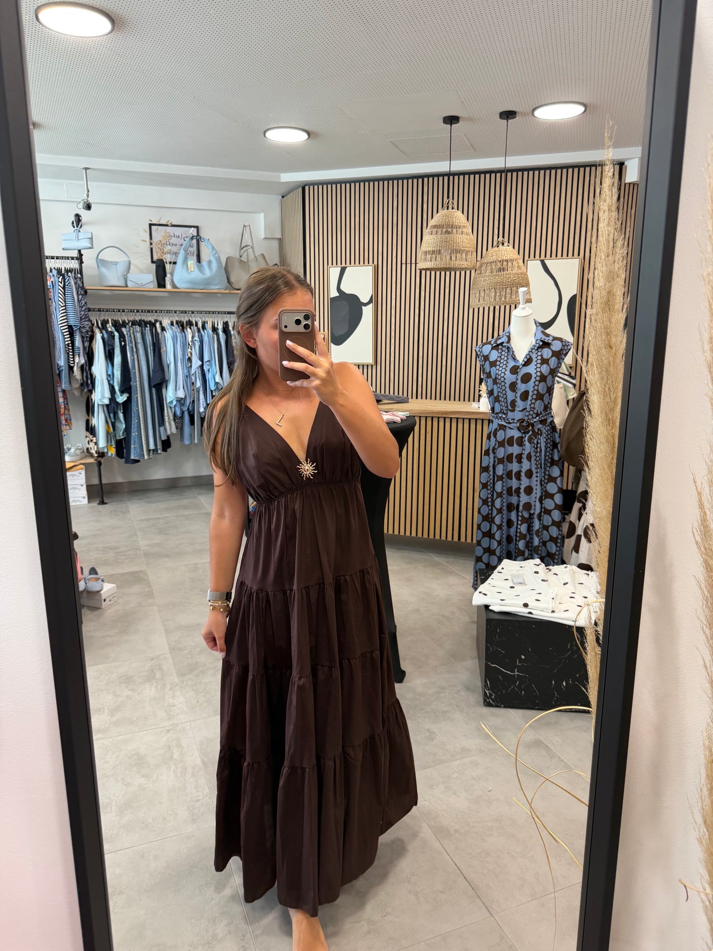 Kleid "Goldsonne" Schokobraun