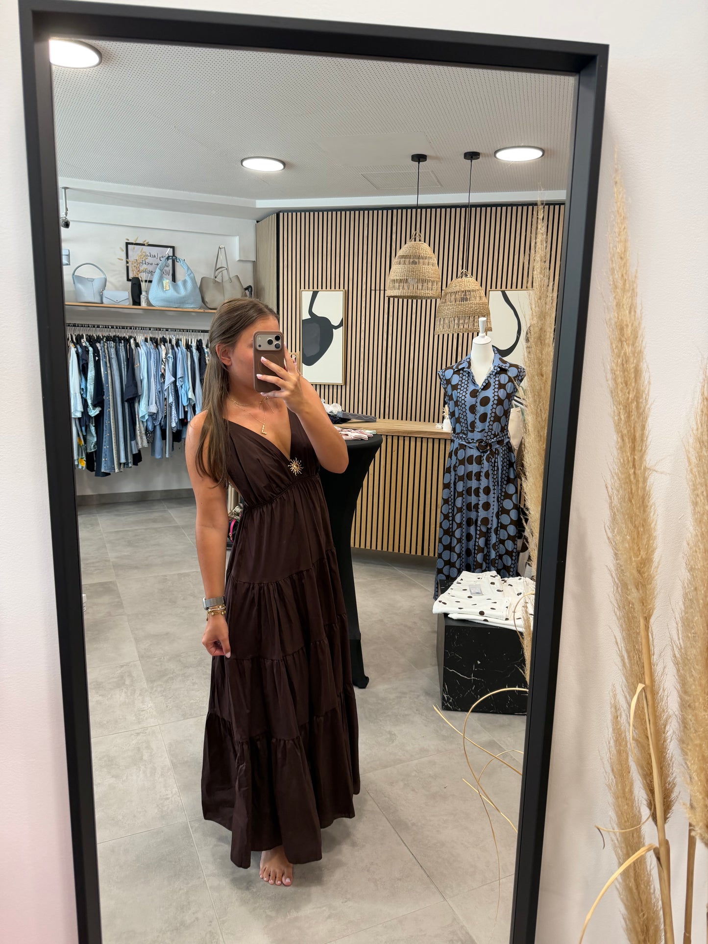 Kleid "Goldsonne" Schokobraun
