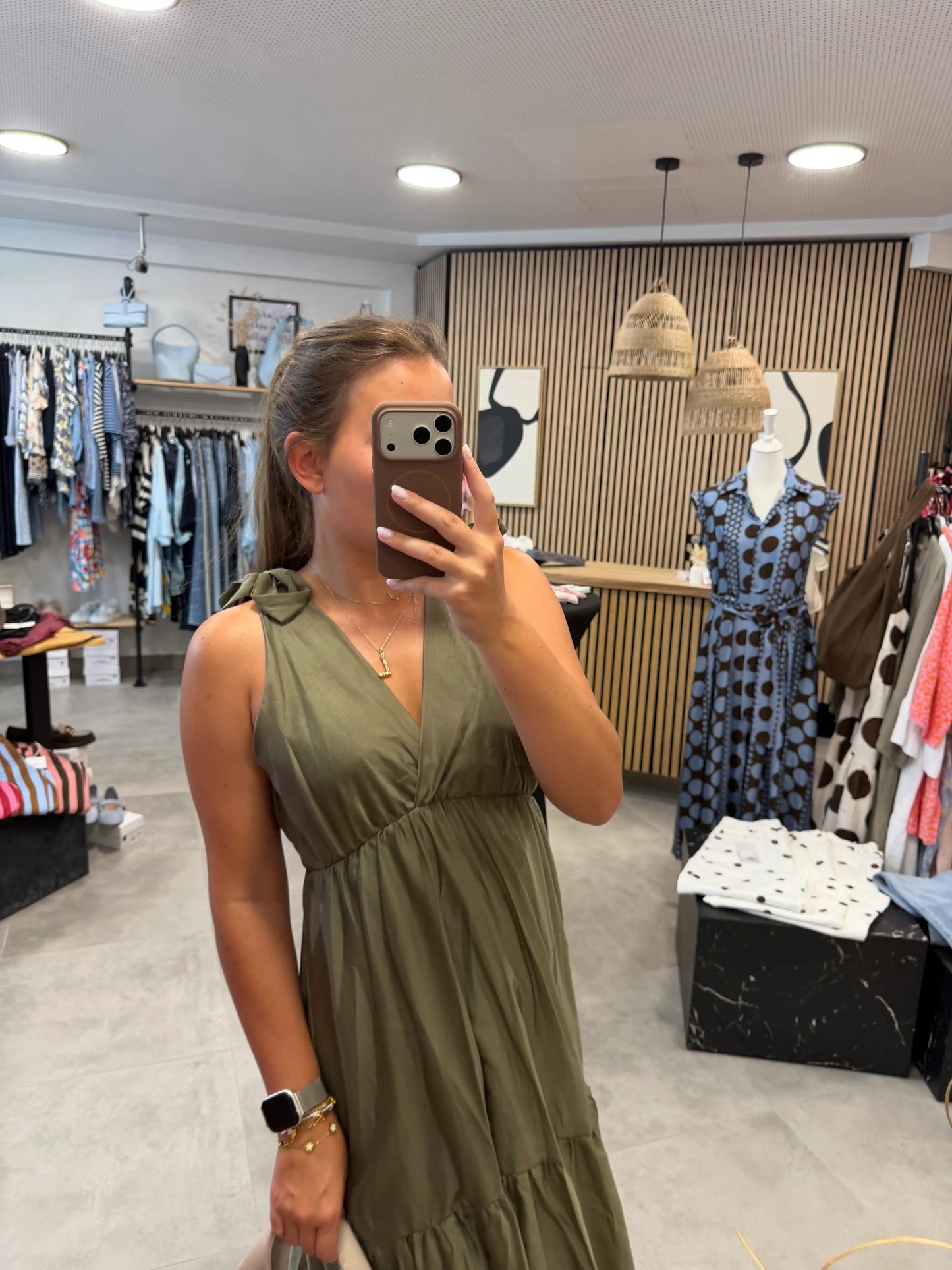 Kleid geschnürt Olive