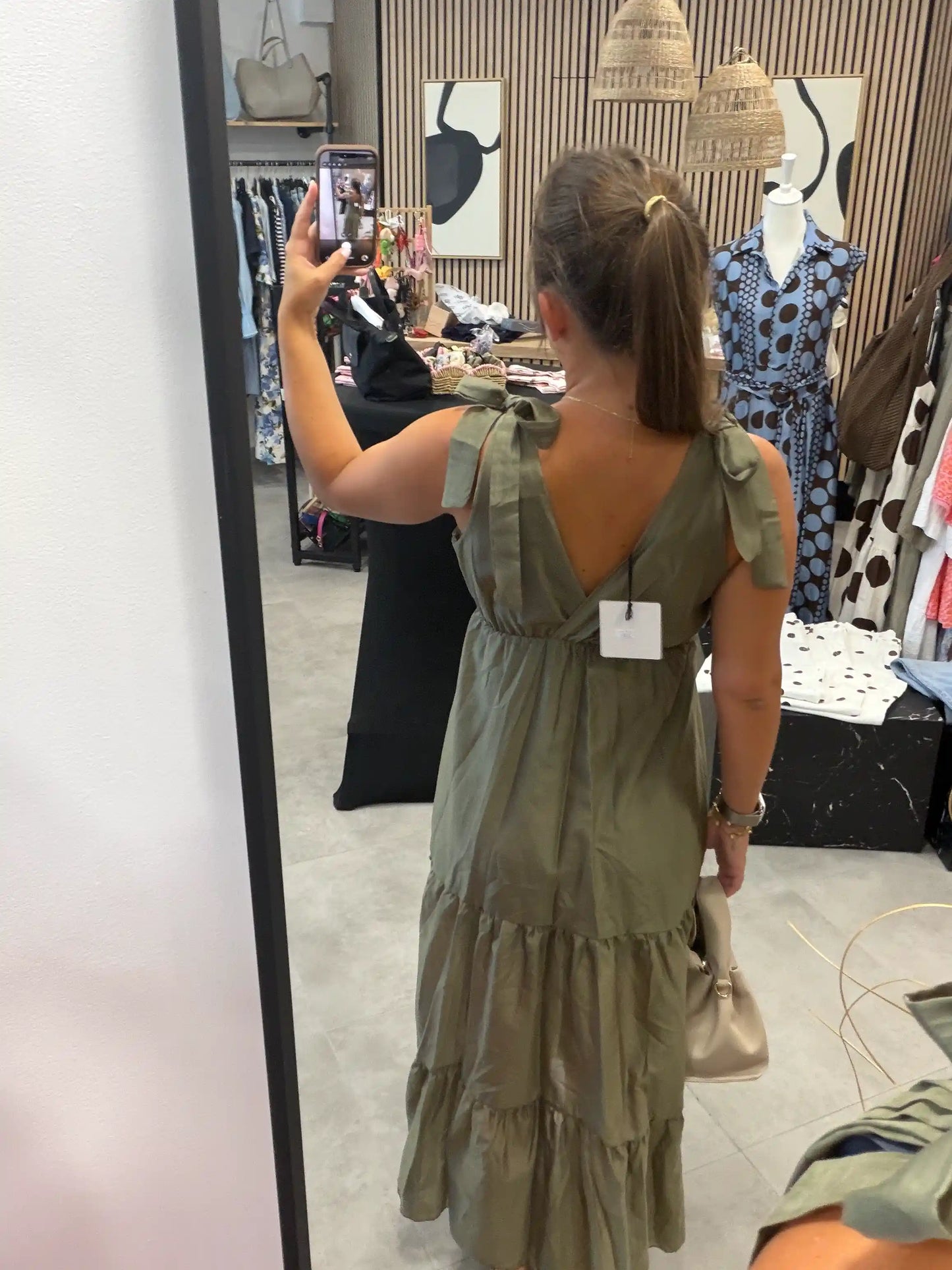 Kleid geschnürt Olive