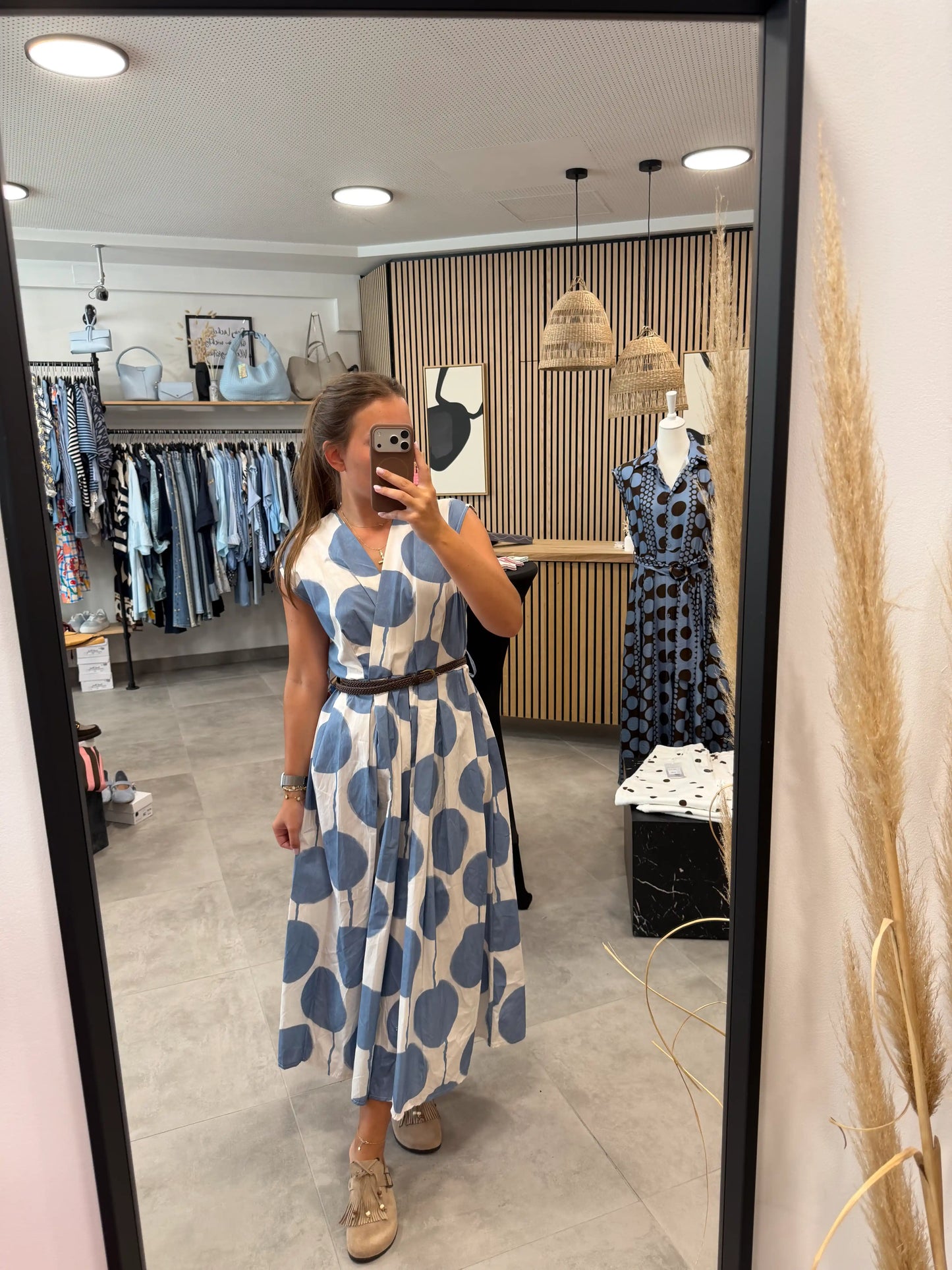 Wickelkleid "Punkti" Blau