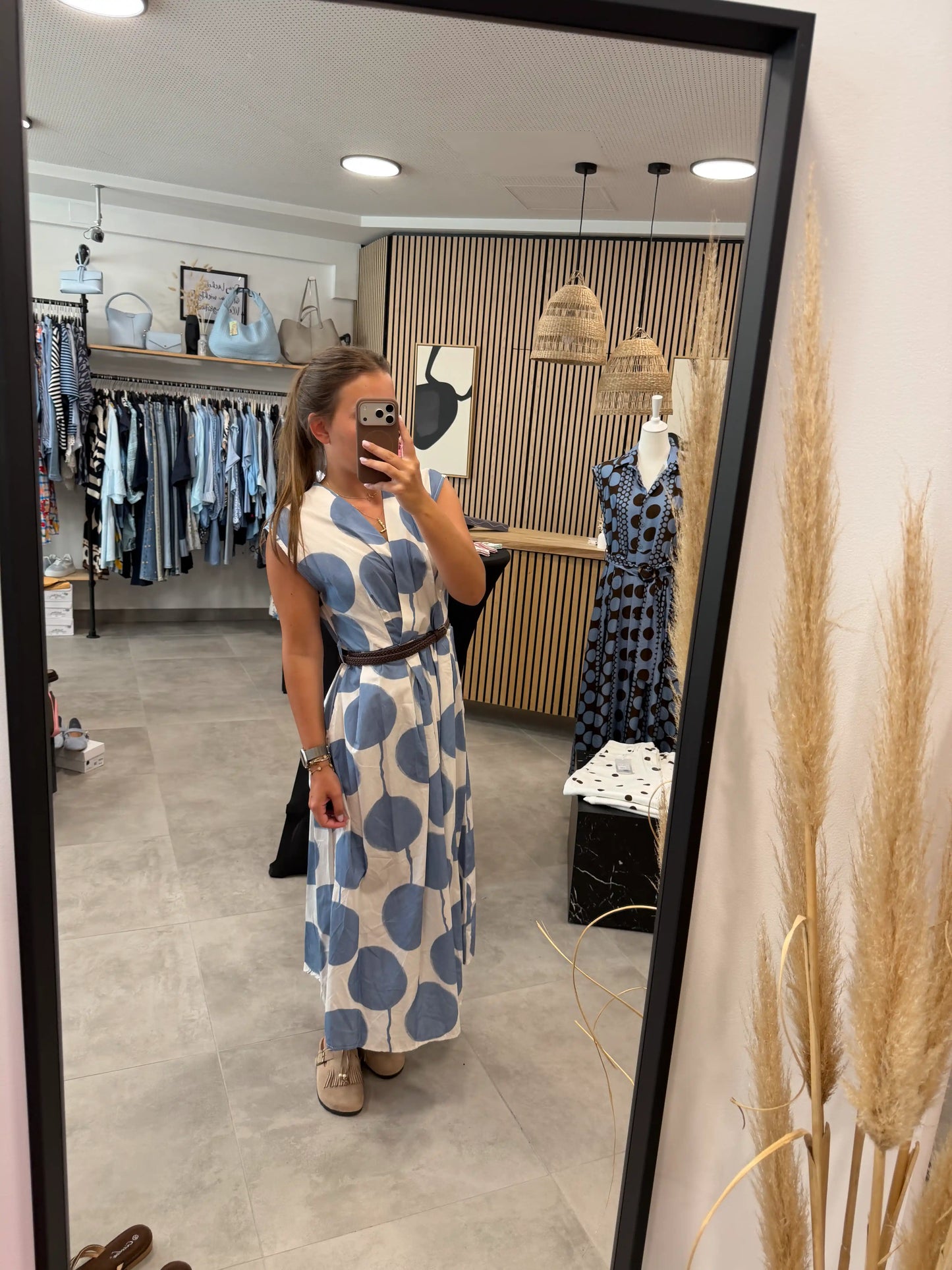 Wickelkleid "Punkti" Blau