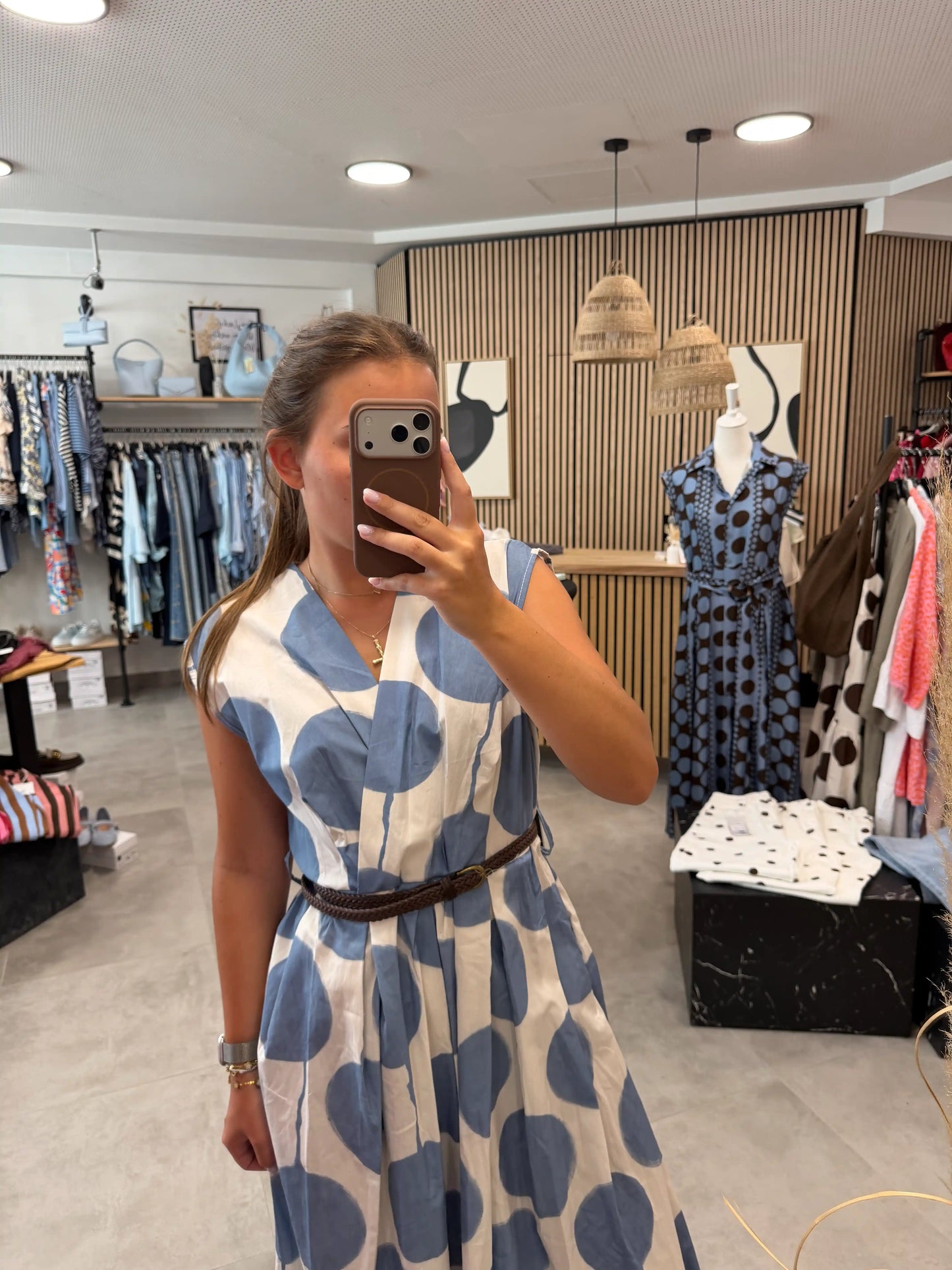Wickelkleid "Punkti" Blau