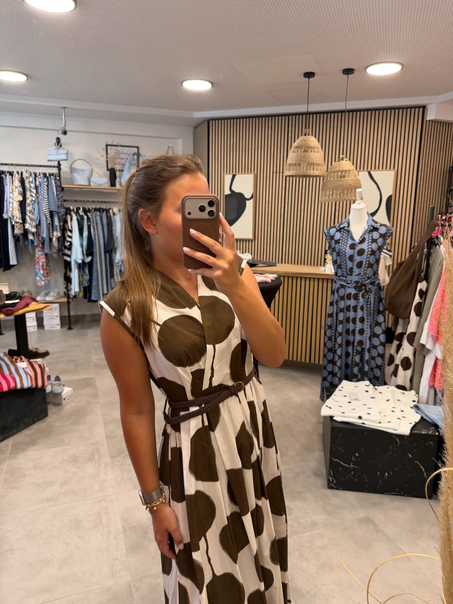 Wickelkleid "Punkti" Braun