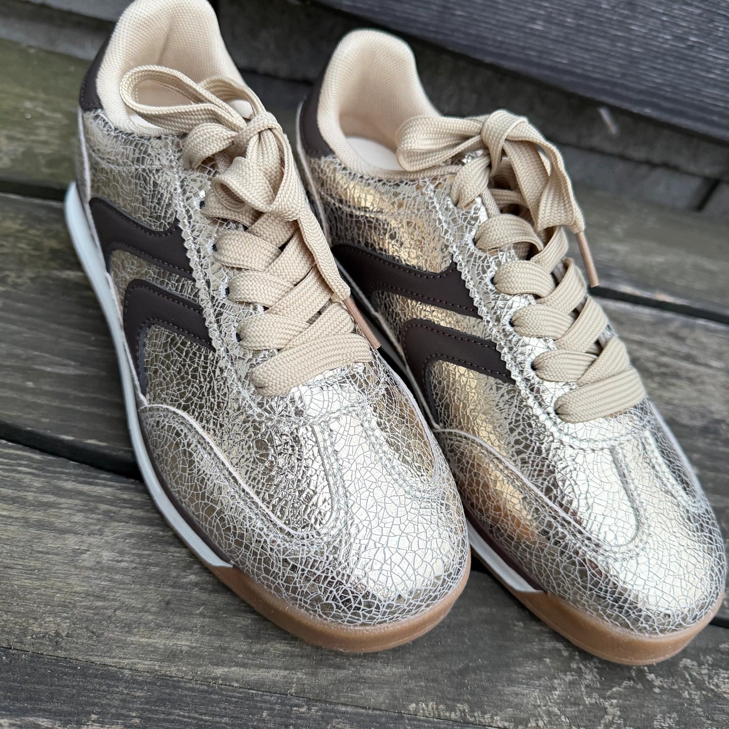 Sneaker "Crackle" Gold