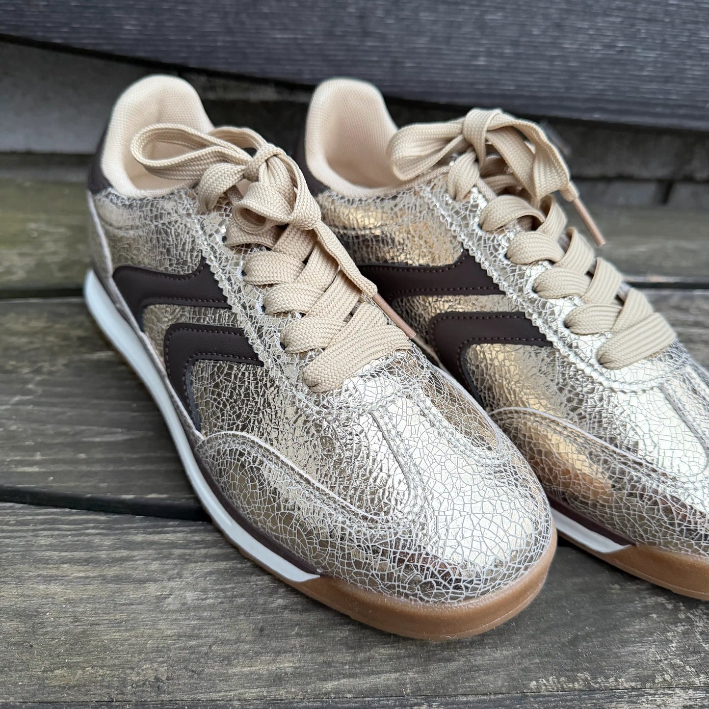 Sneaker "Crackle" Gold