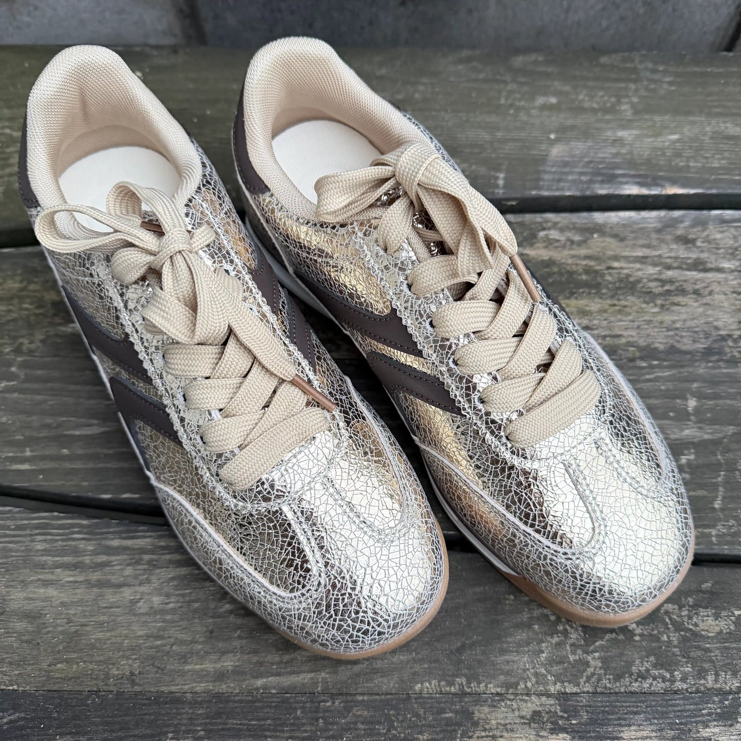 Sneaker "Crackle" Gold