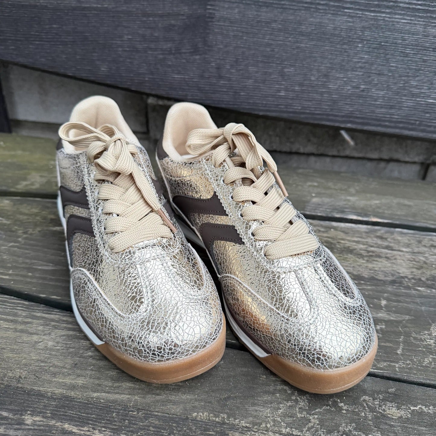Sneaker "Crackle" Gold