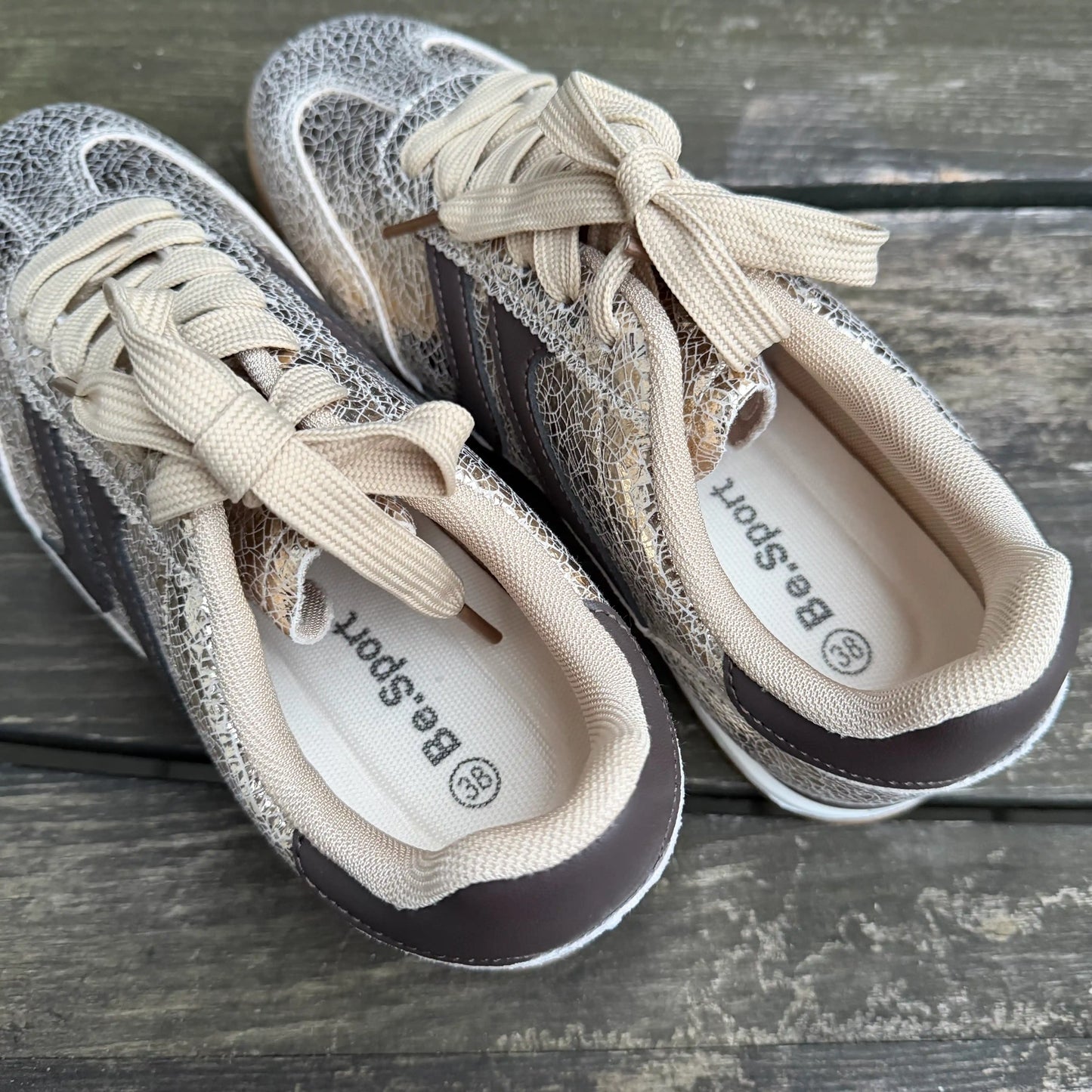 Sneaker "Crackle" Gold