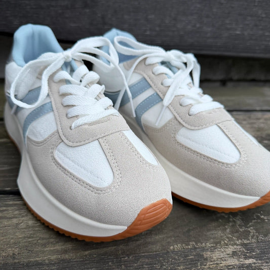 Sneaker "Blue Stripe Beige"