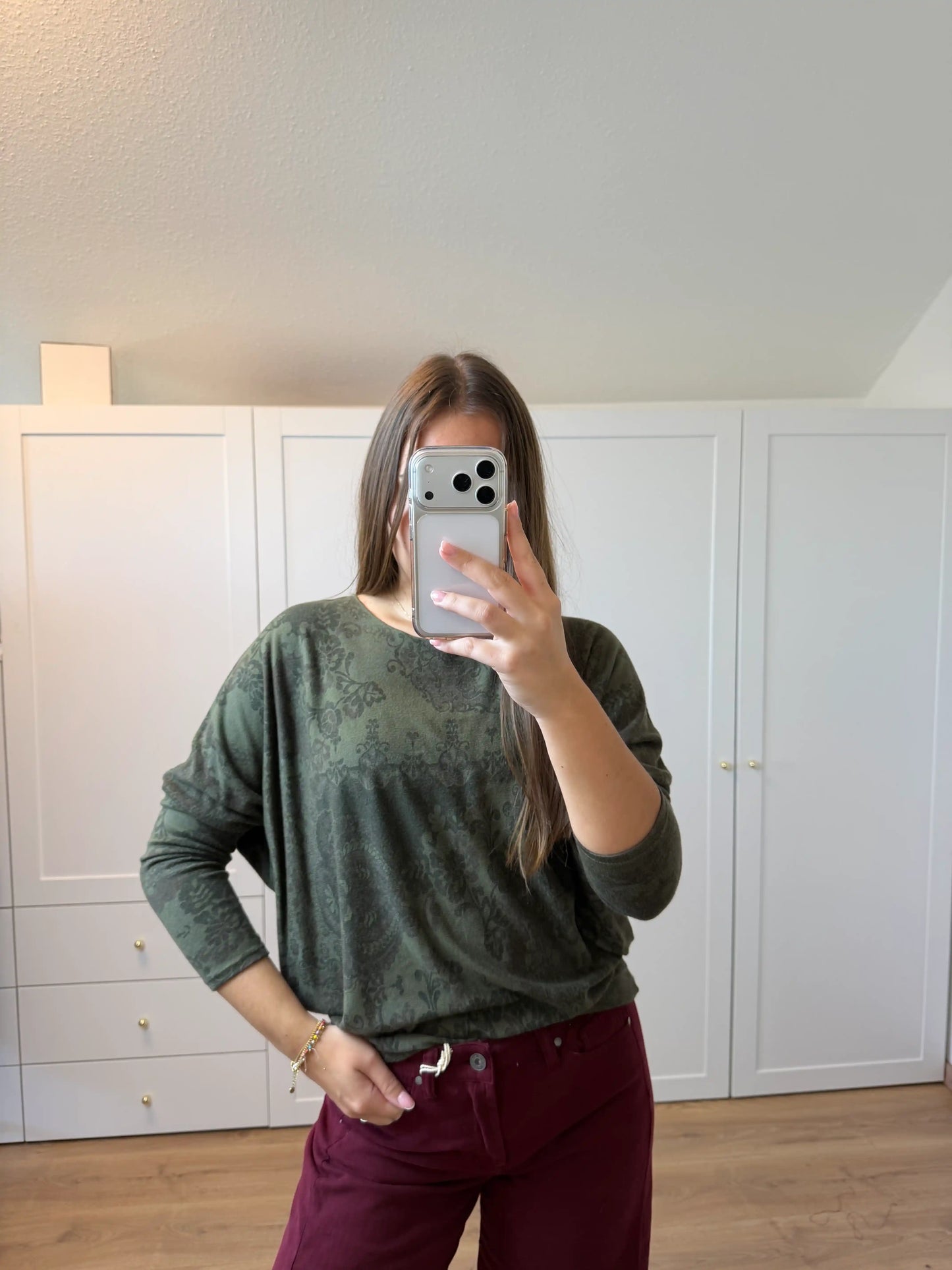 Pullover "Floarly" Olivegrün