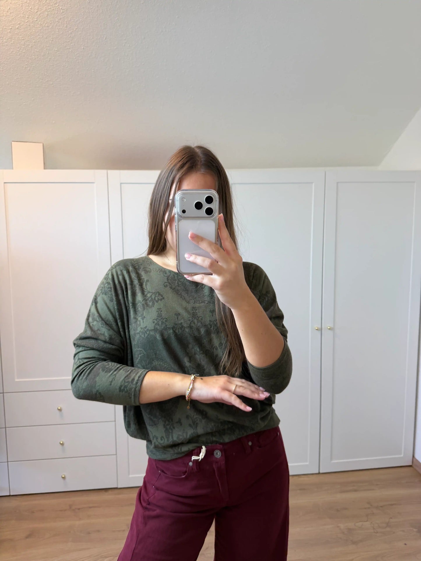 Pullover "Floarly" Olivegrün