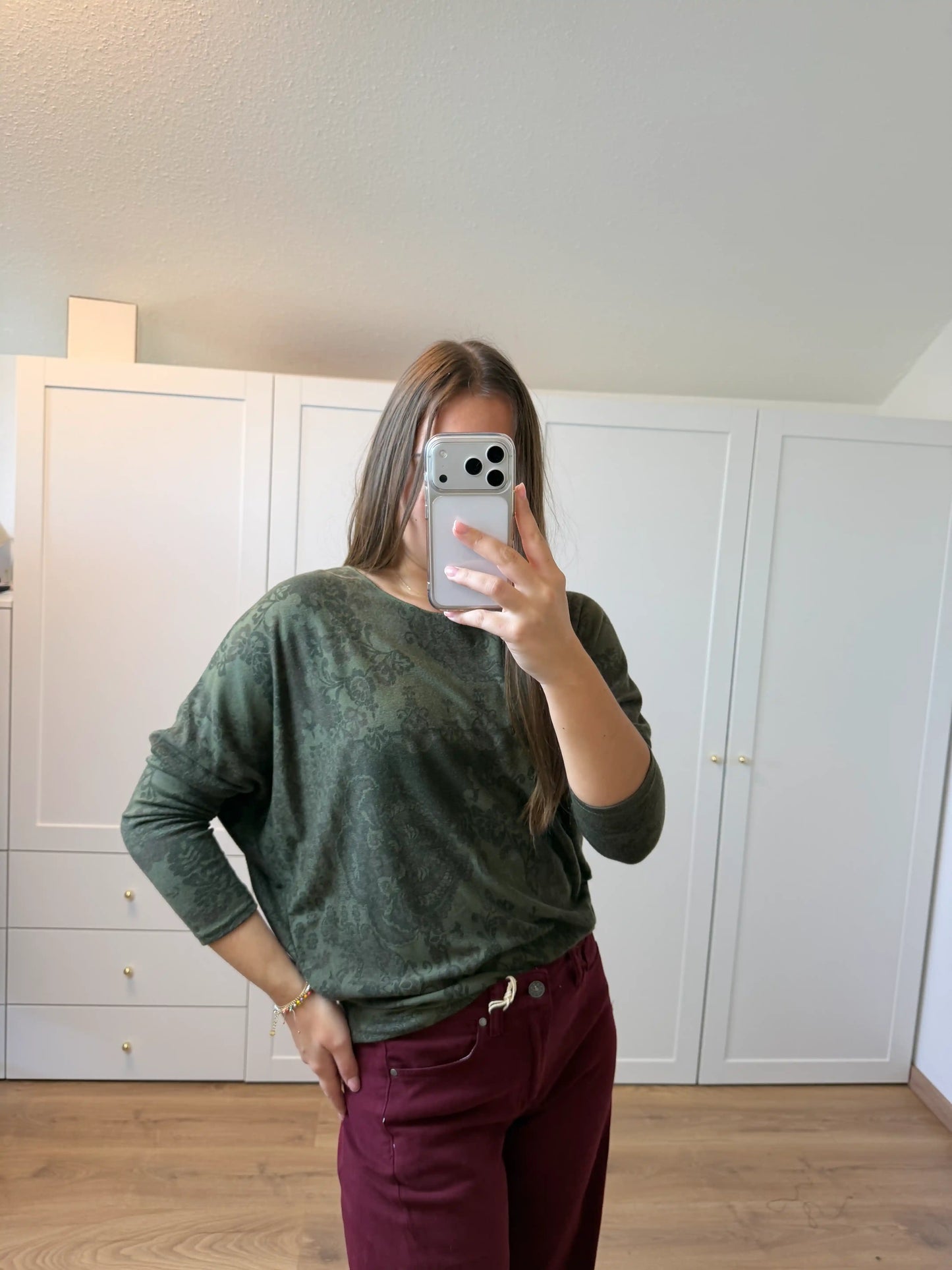 Pullover "Floarly" Olivegrün