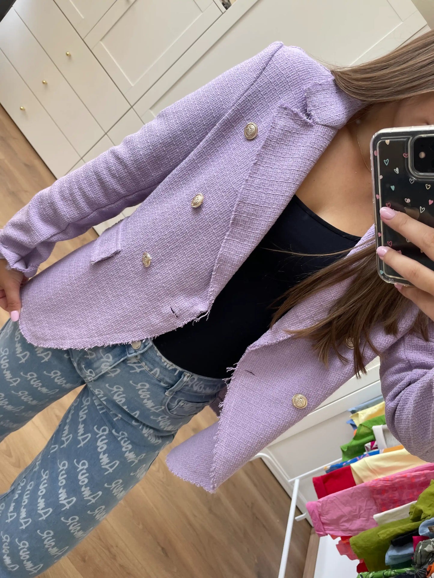 Blazer "Tweedy" Flieder