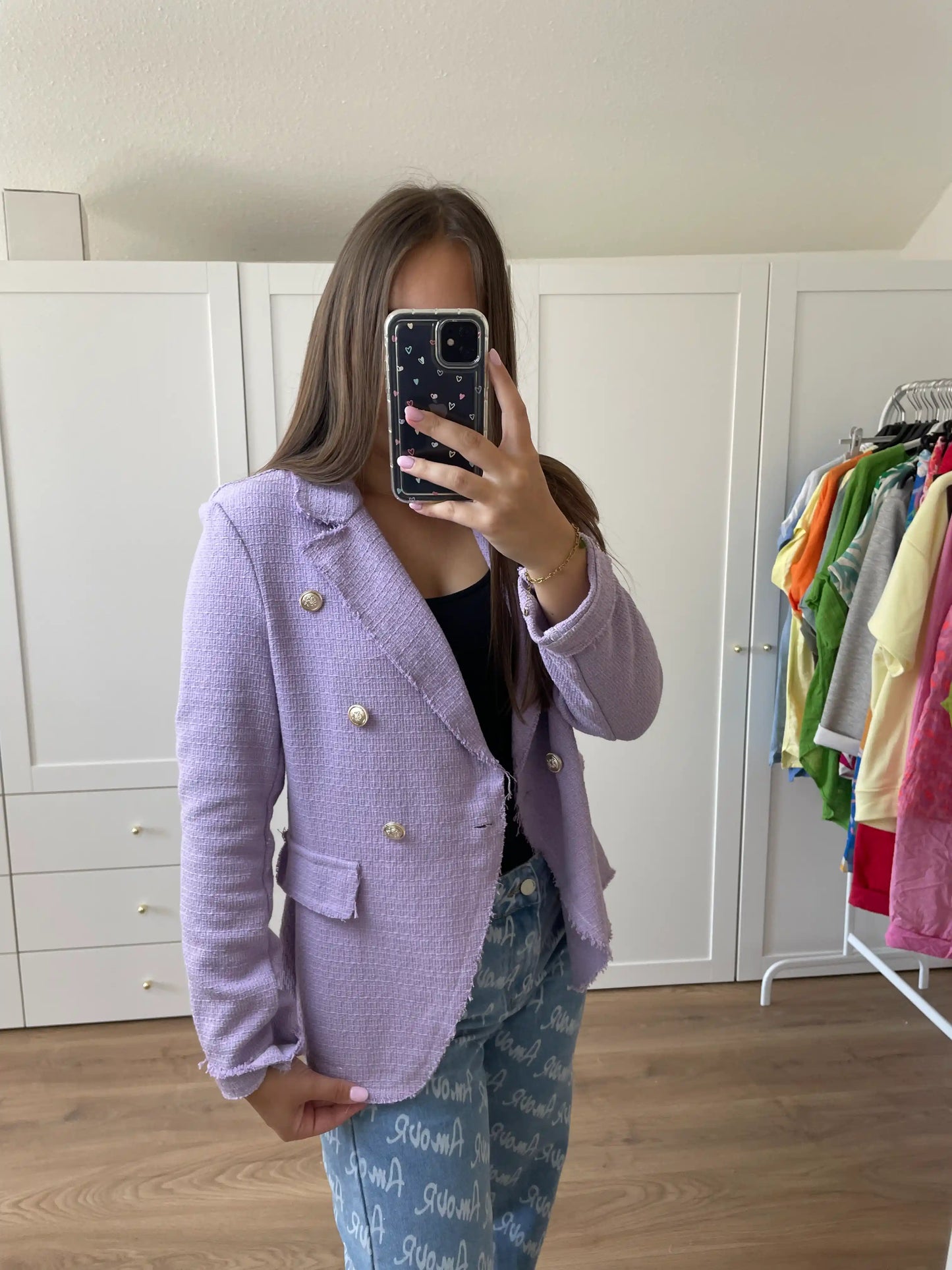 Blazer "Tweedy" Flieder