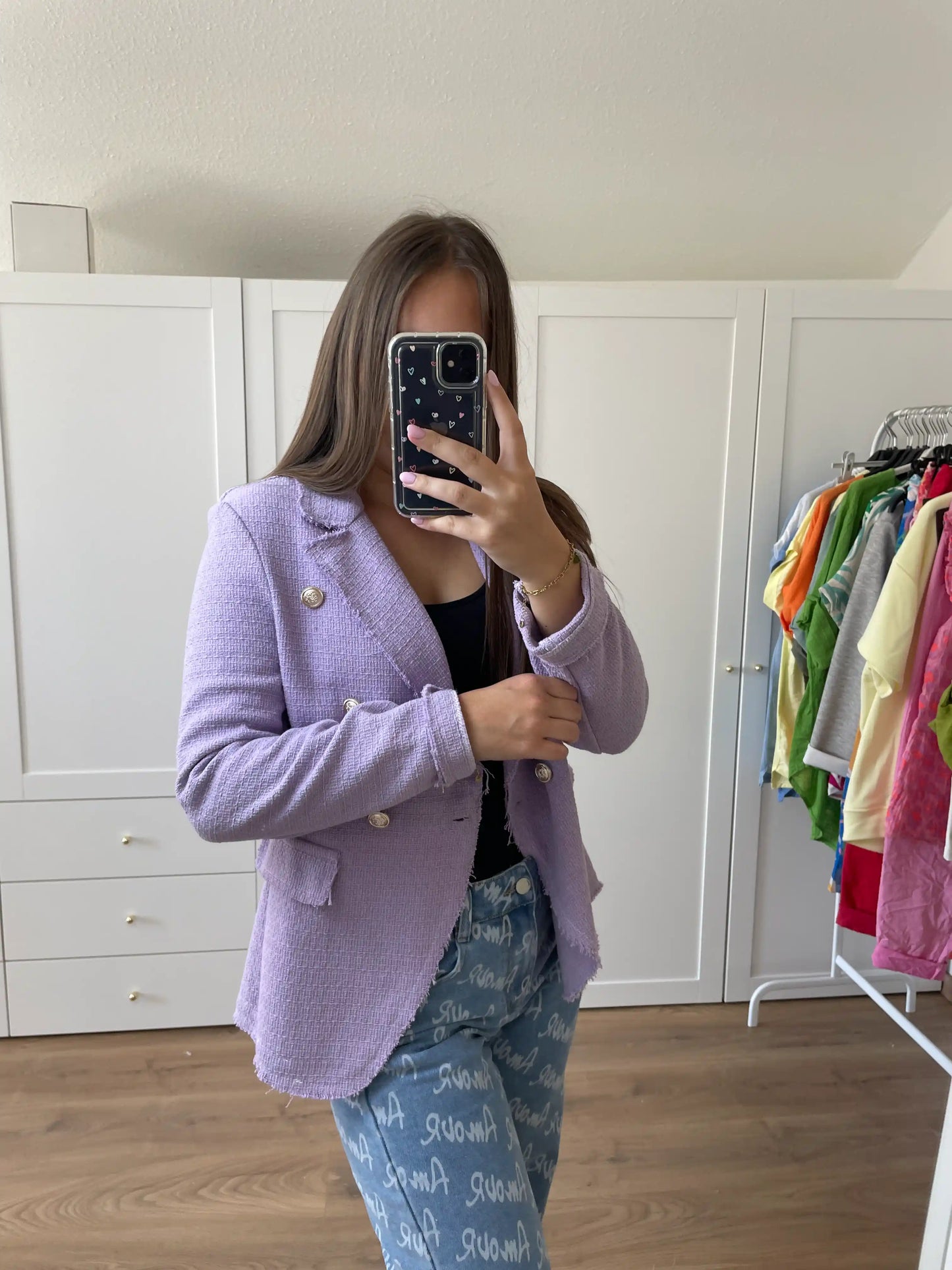 Blazer "Tweedy" Flieder