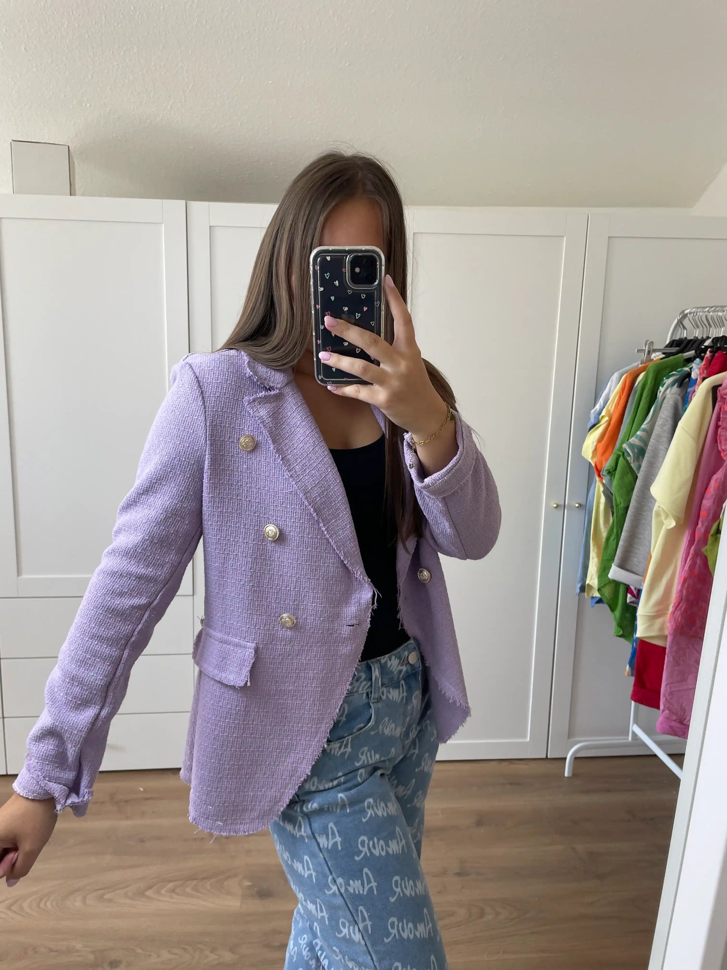 Blazer "Tweedy" Flieder