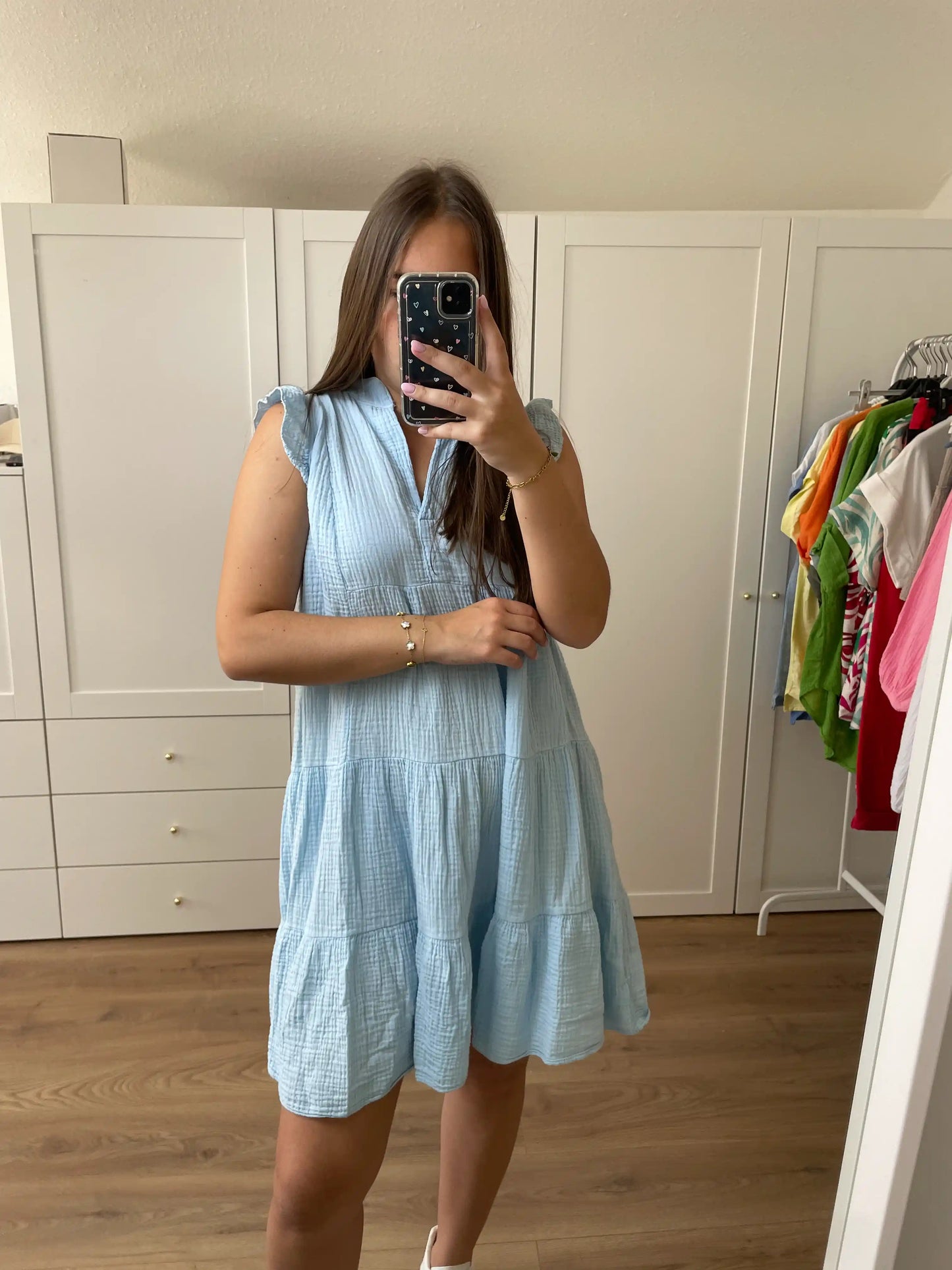 Musselinkleid "Breeze" Hellblau
