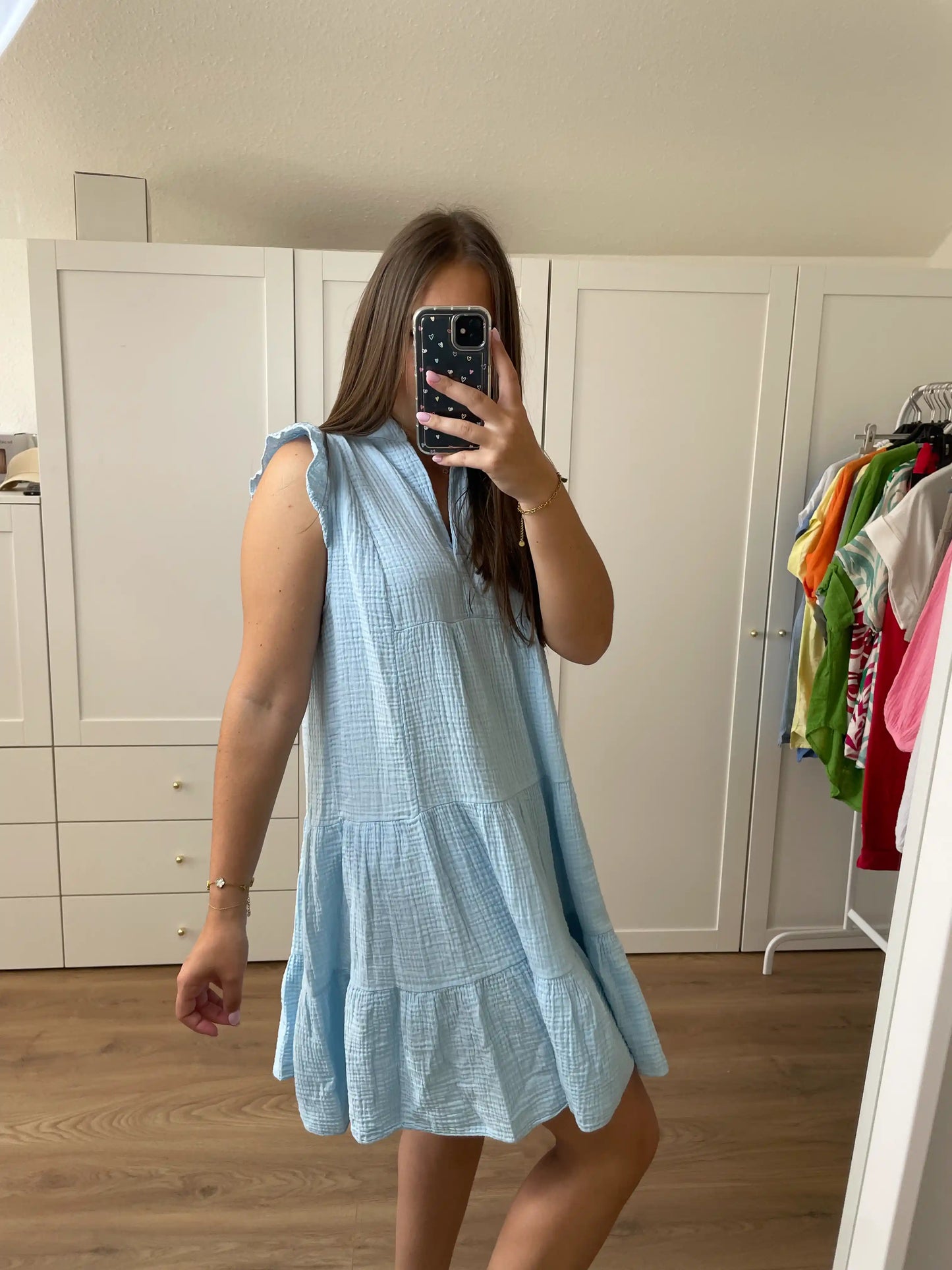 Musselinkleid "Breeze" Hellblau