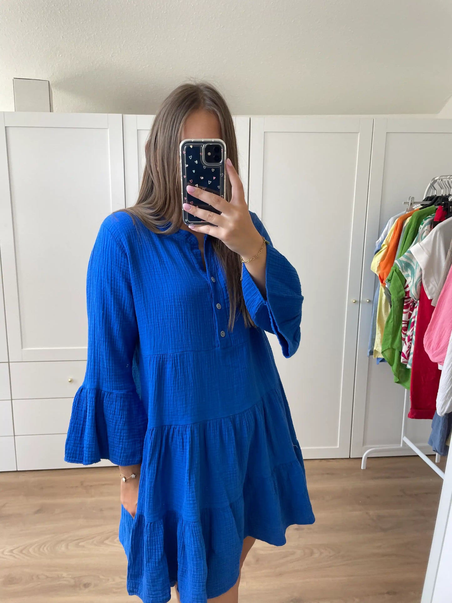 Musselinkleid "Solea" Royalblau
