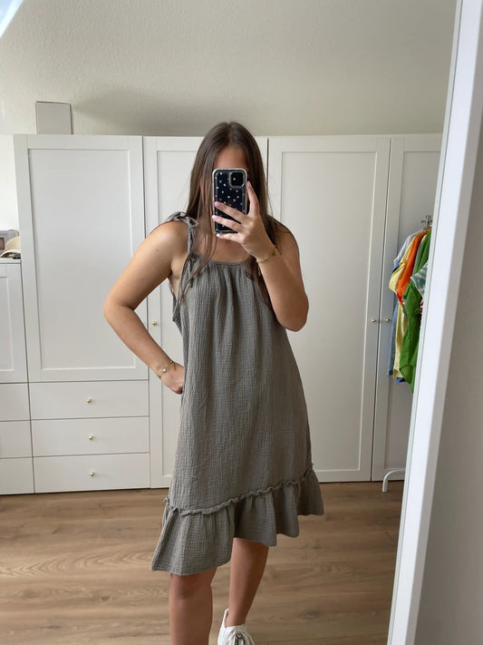 Musselinkleid "Cali" Taupe