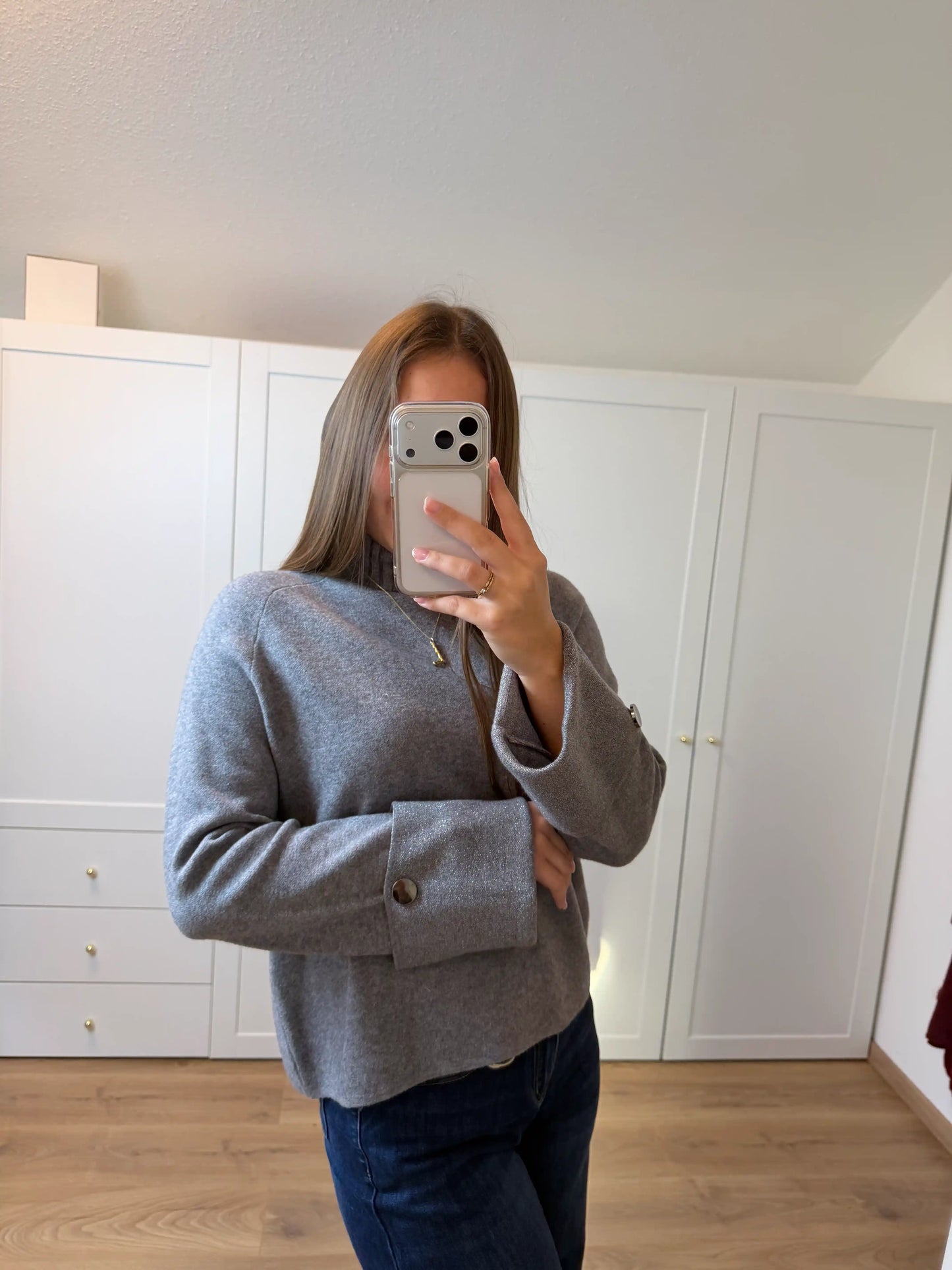 Pullover "Glitzer" Grau