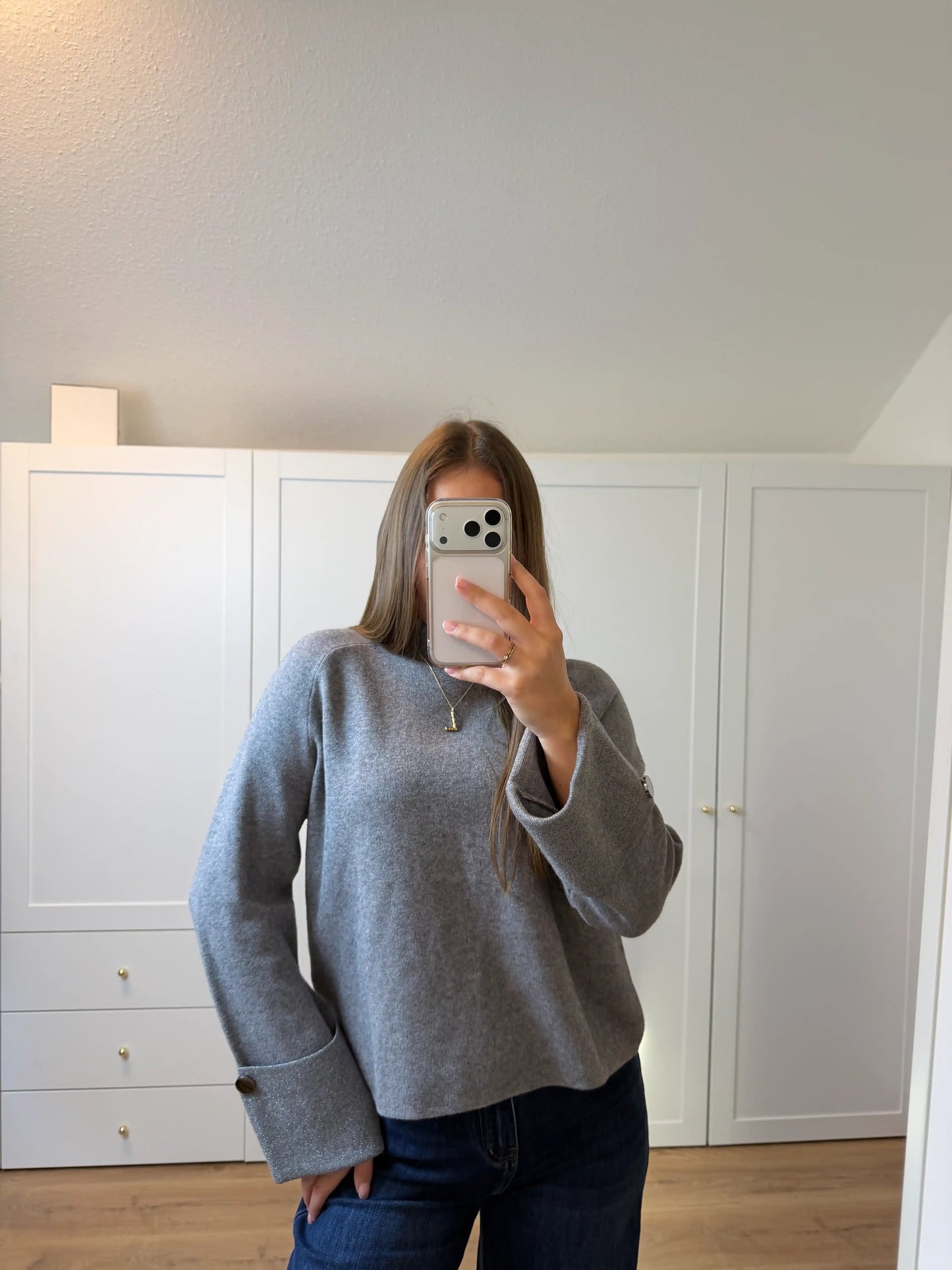 Pullover "Glitzer" Grau