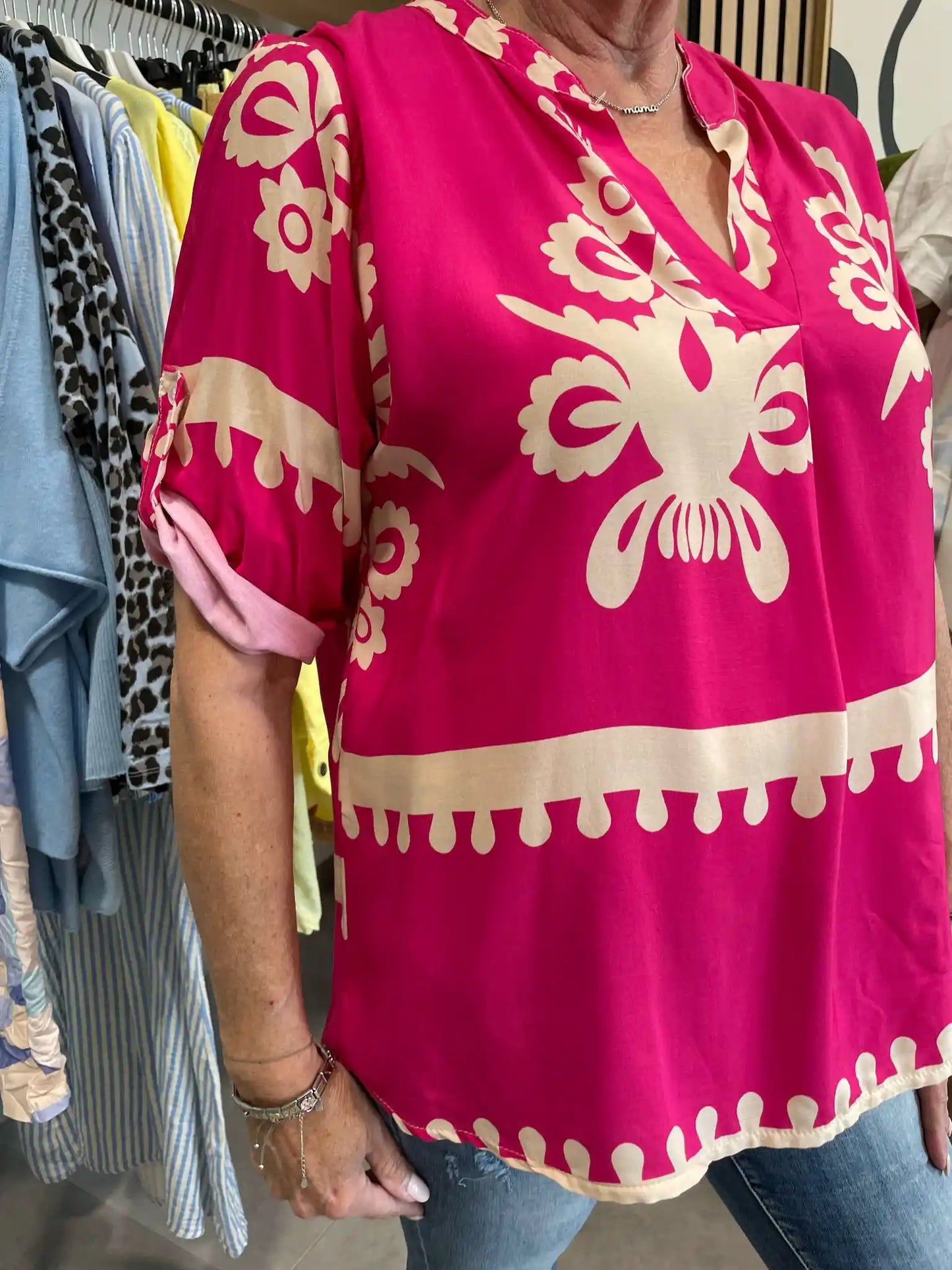 Bluse "Oriental" Pink