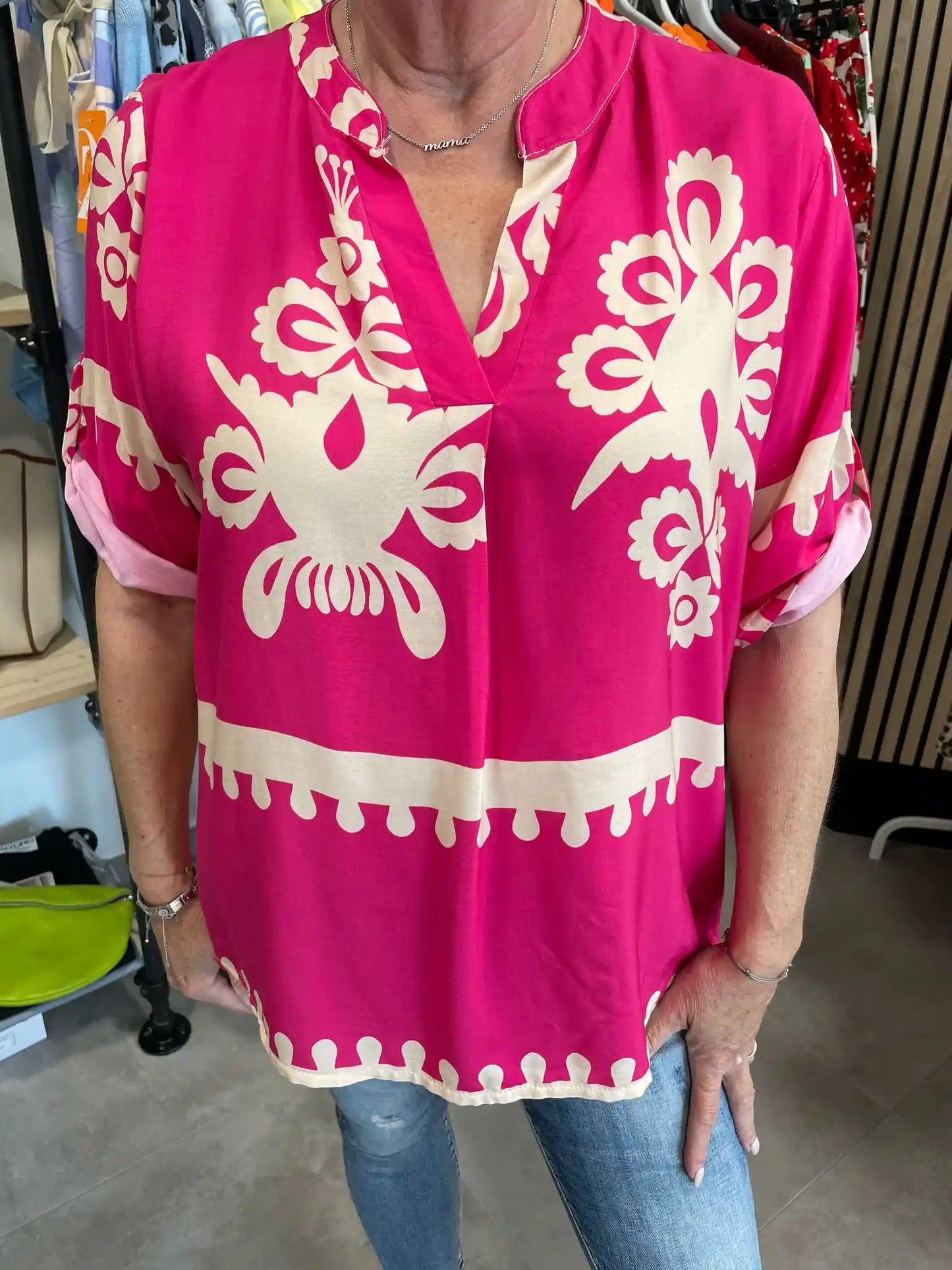 Bluse "Oriental" Pink