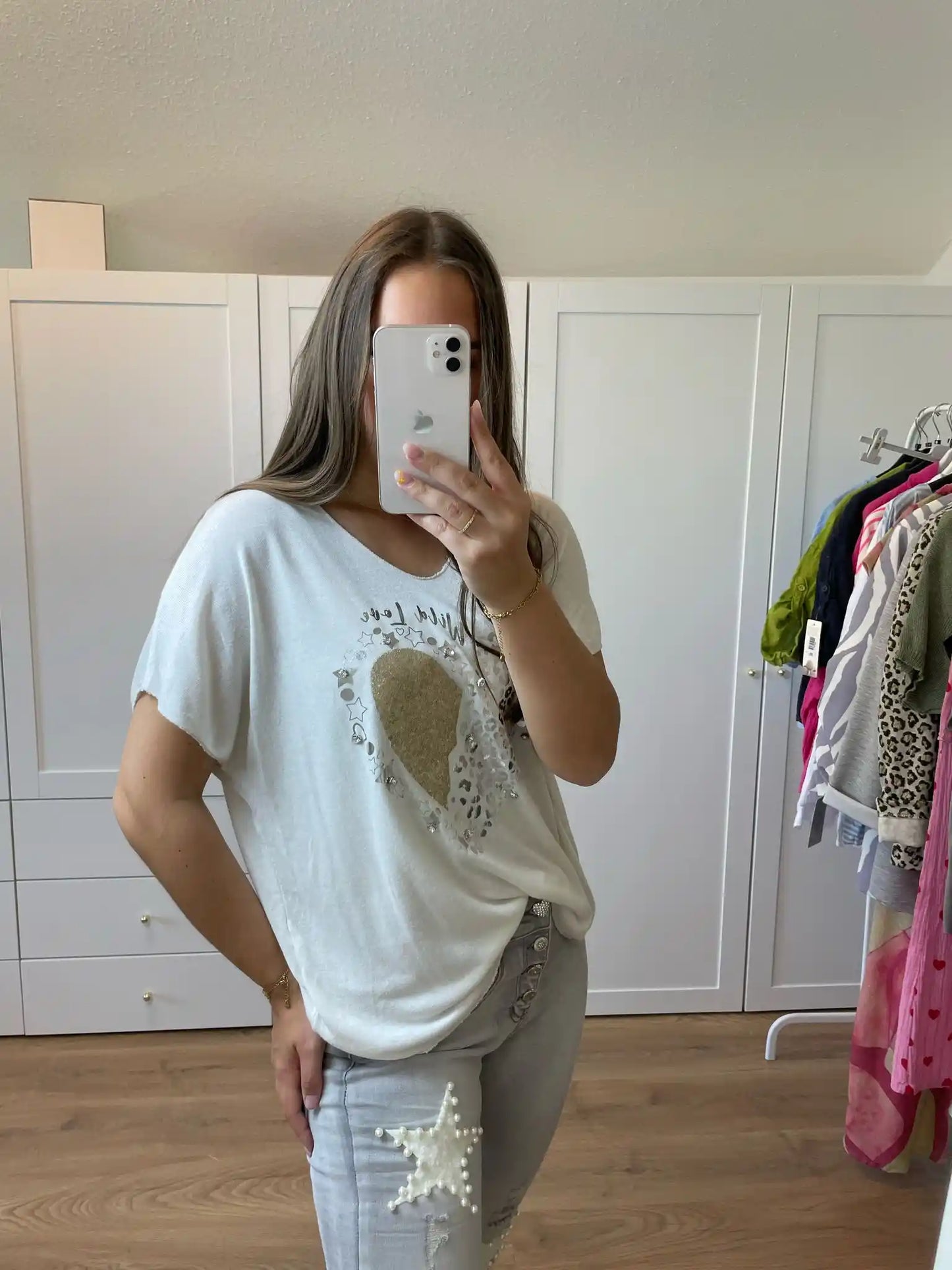 Shirt "Wild Love" Beige