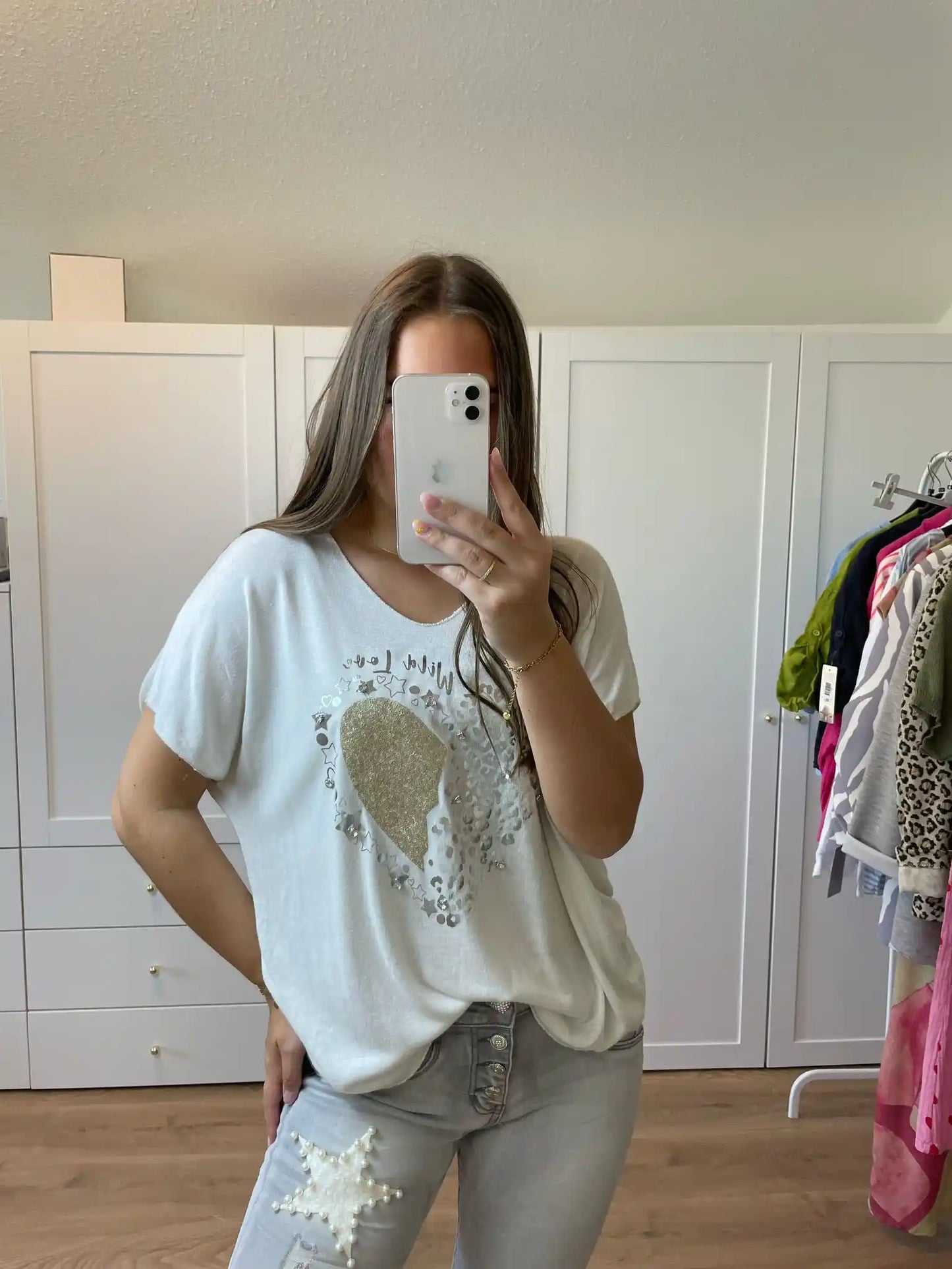 Shirt "Wild Love" Beige