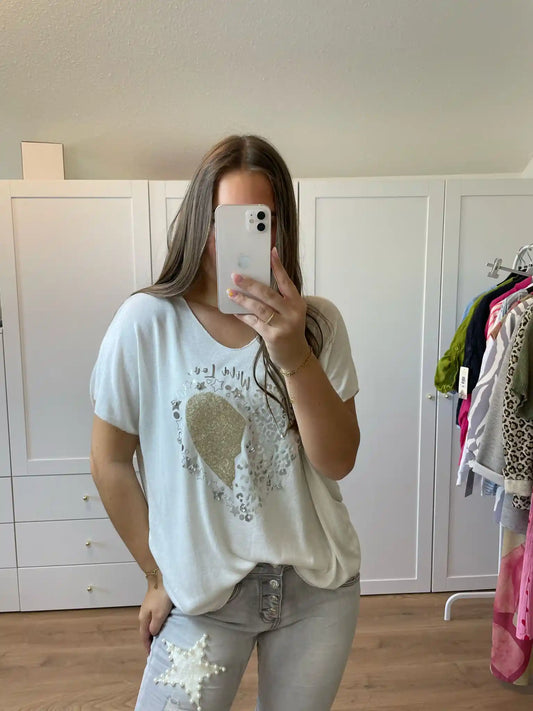 Shirt "Wild Love" Beige