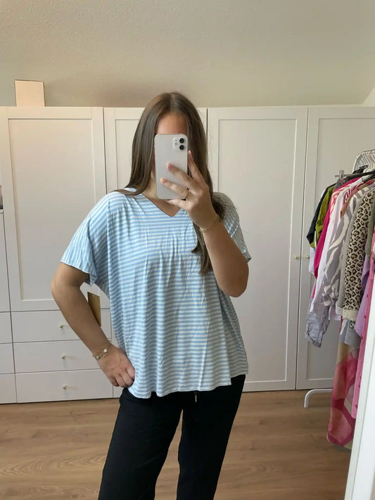 Shirt "Streifen" Hellblau