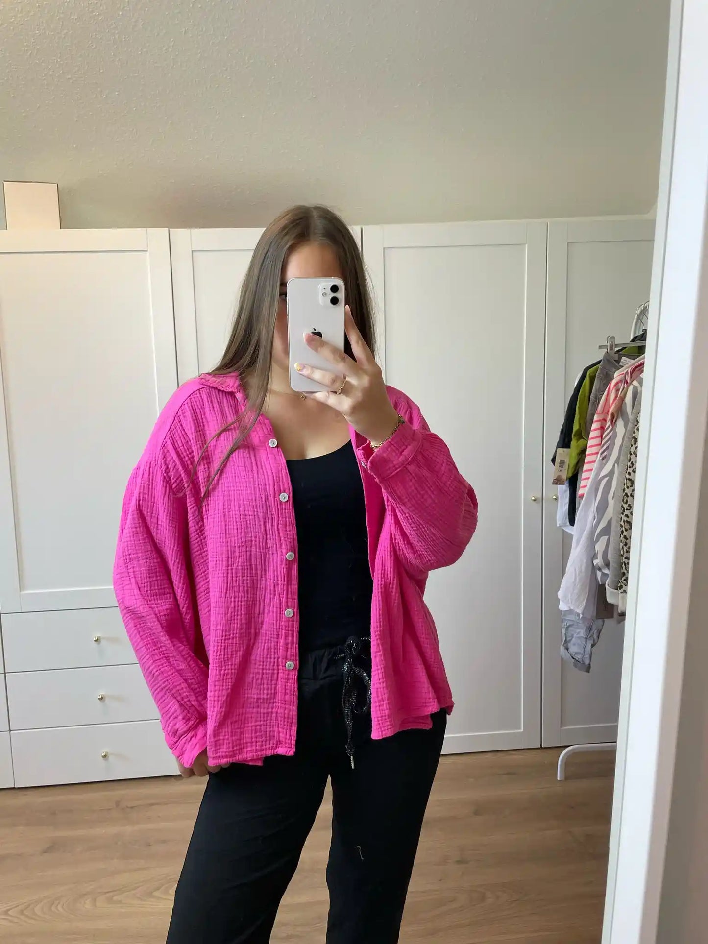 Musselinbluse Pink