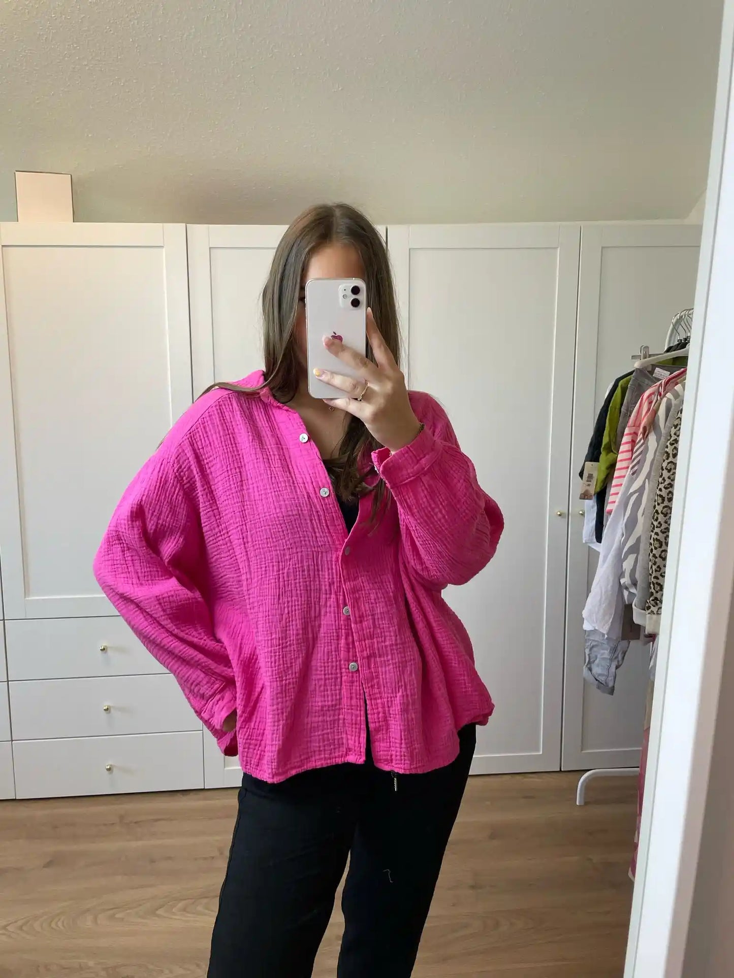 Musselinbluse Pink