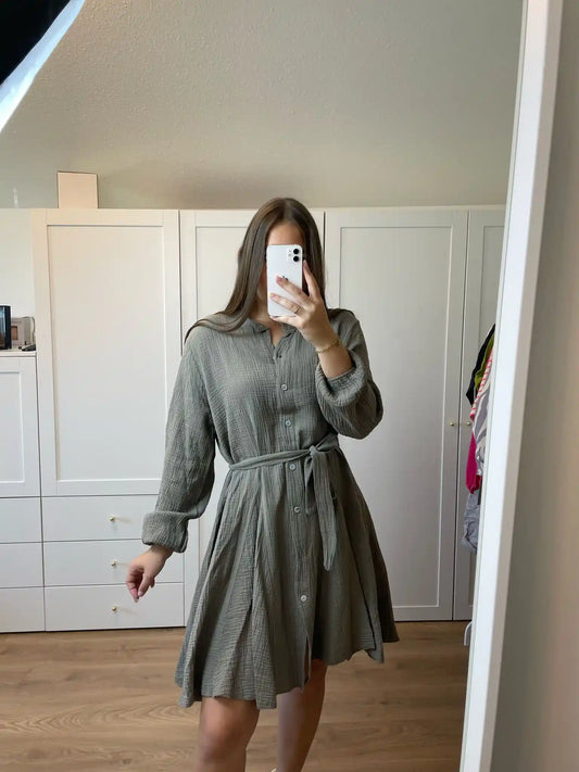Musselinkleid "Marlene" Taupe