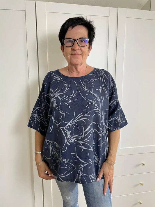 Bluse "Grass" Dunkelblau
